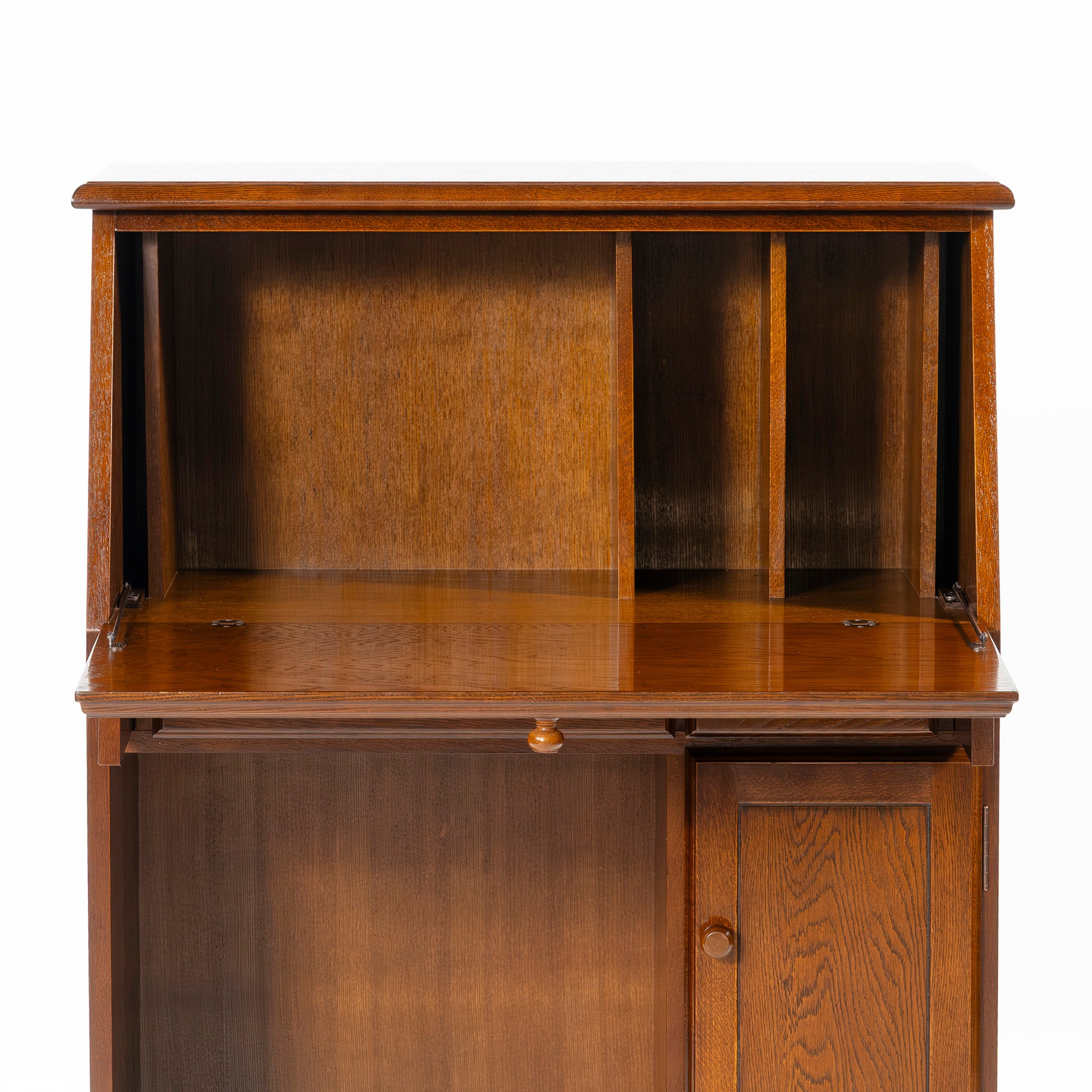 Echigo Folk Crafts Writing Bureau, Oak, Made in Japan, Folk Craft Furniture, Writing Desk, Storage Furniture, Study Desk, Classic, British, Country Style