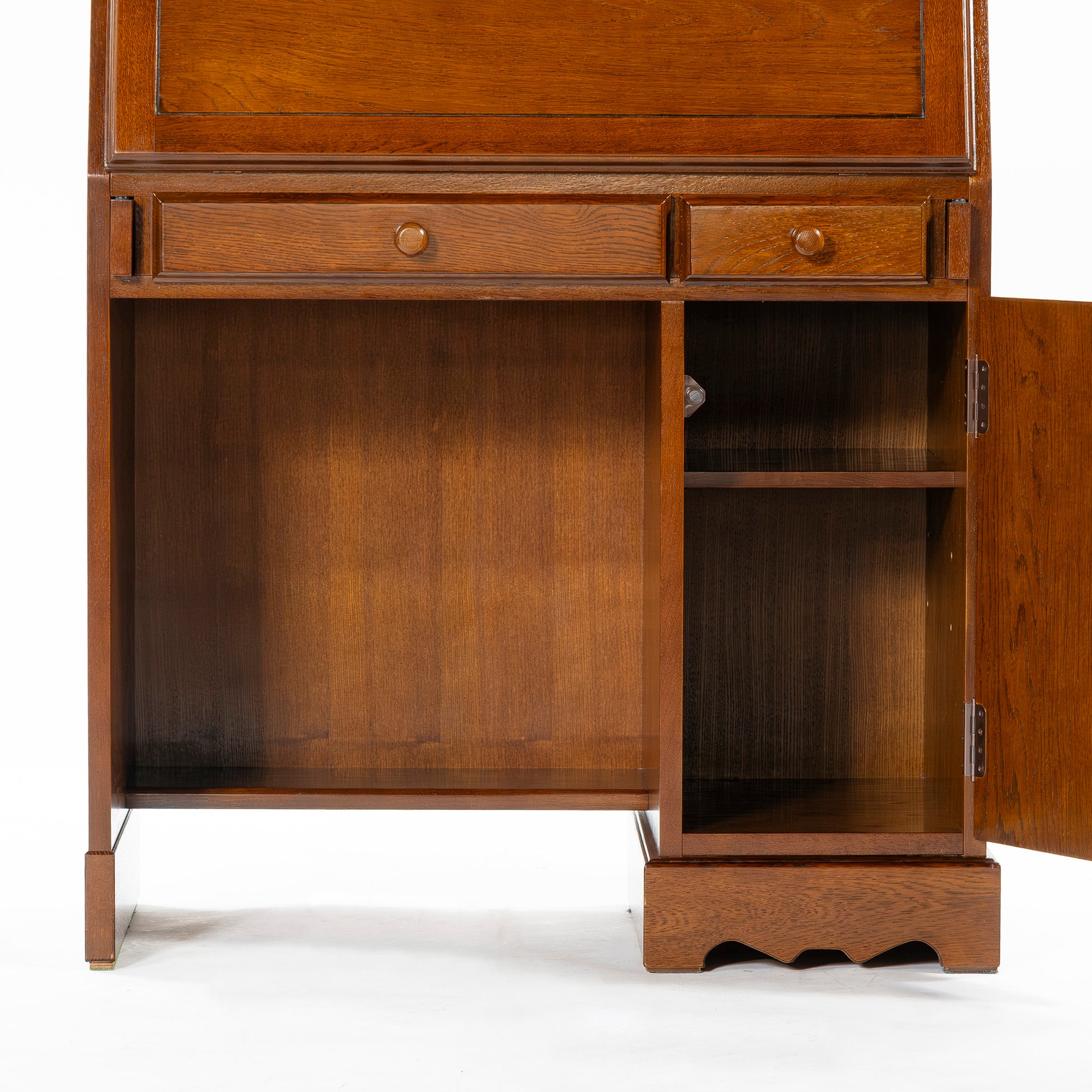 Echigo Folk Crafts Writing Bureau, Oak, Made in Japan, Folk Craft Furniture, Writing Desk, Storage Furniture, Study Desk, Classic, British, Country Style