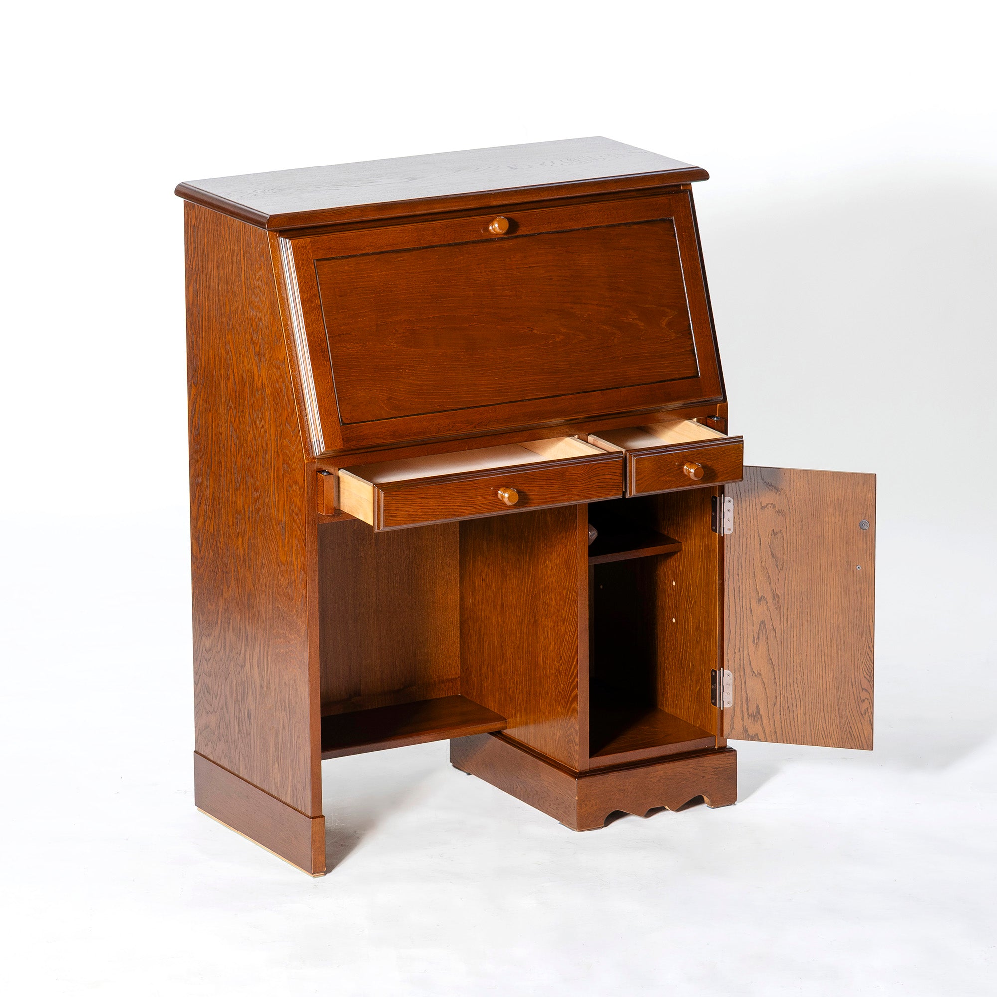 Echigo Folk Crafts Writing Bureau, Oak, Made in Japan, Folk Craft Furniture, Writing Desk, Storage Furniture, Study Desk, Classic, British, Country Style