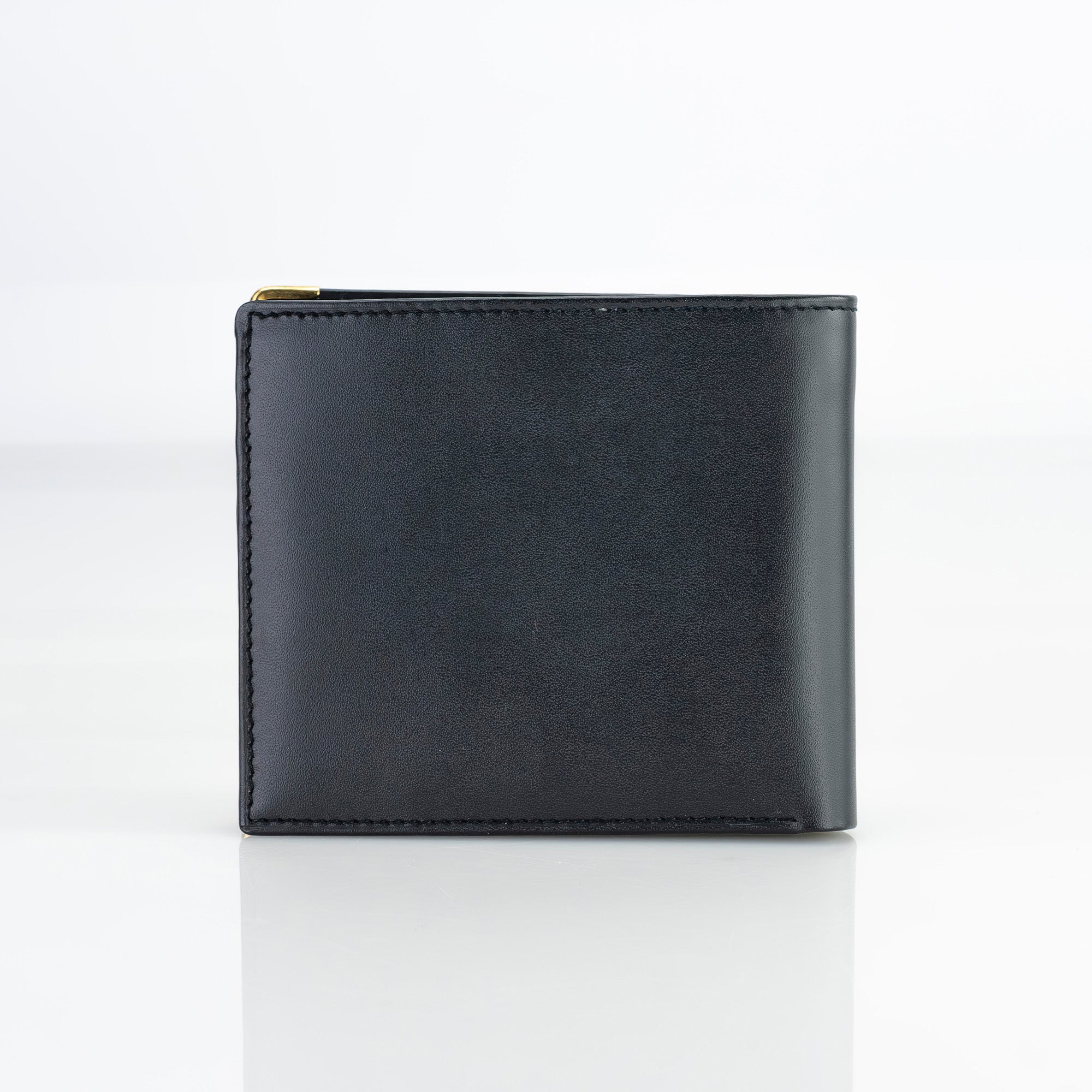 Dunhill Oxford Bi-fold Wallet, Black Leather, Gold Hardware, Logo Engraving, Slim and Compact, Includes Dust Bag
