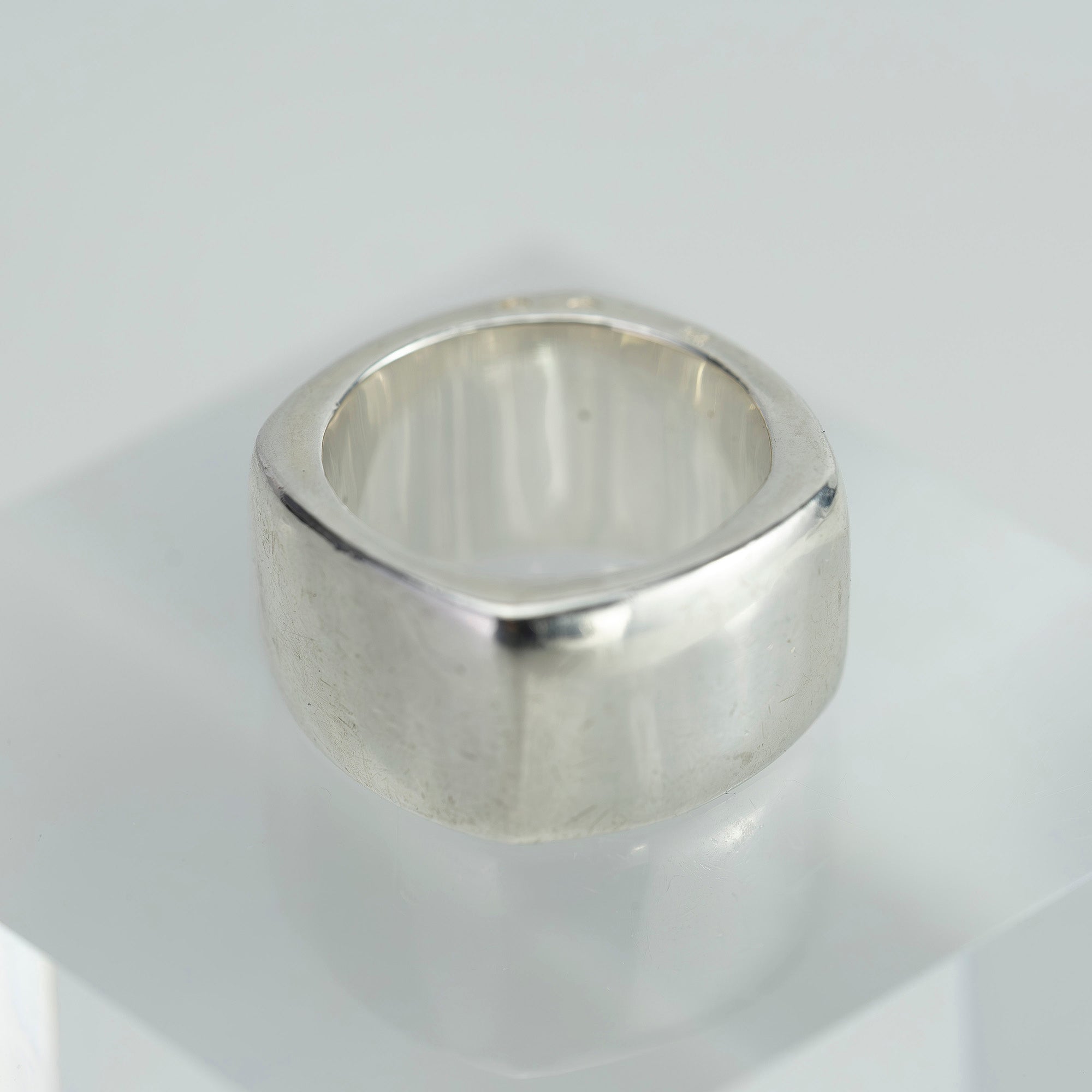 CHANEL logo ring, 925 silver, approximately size 15, silver accessories, vintage, brand accessories