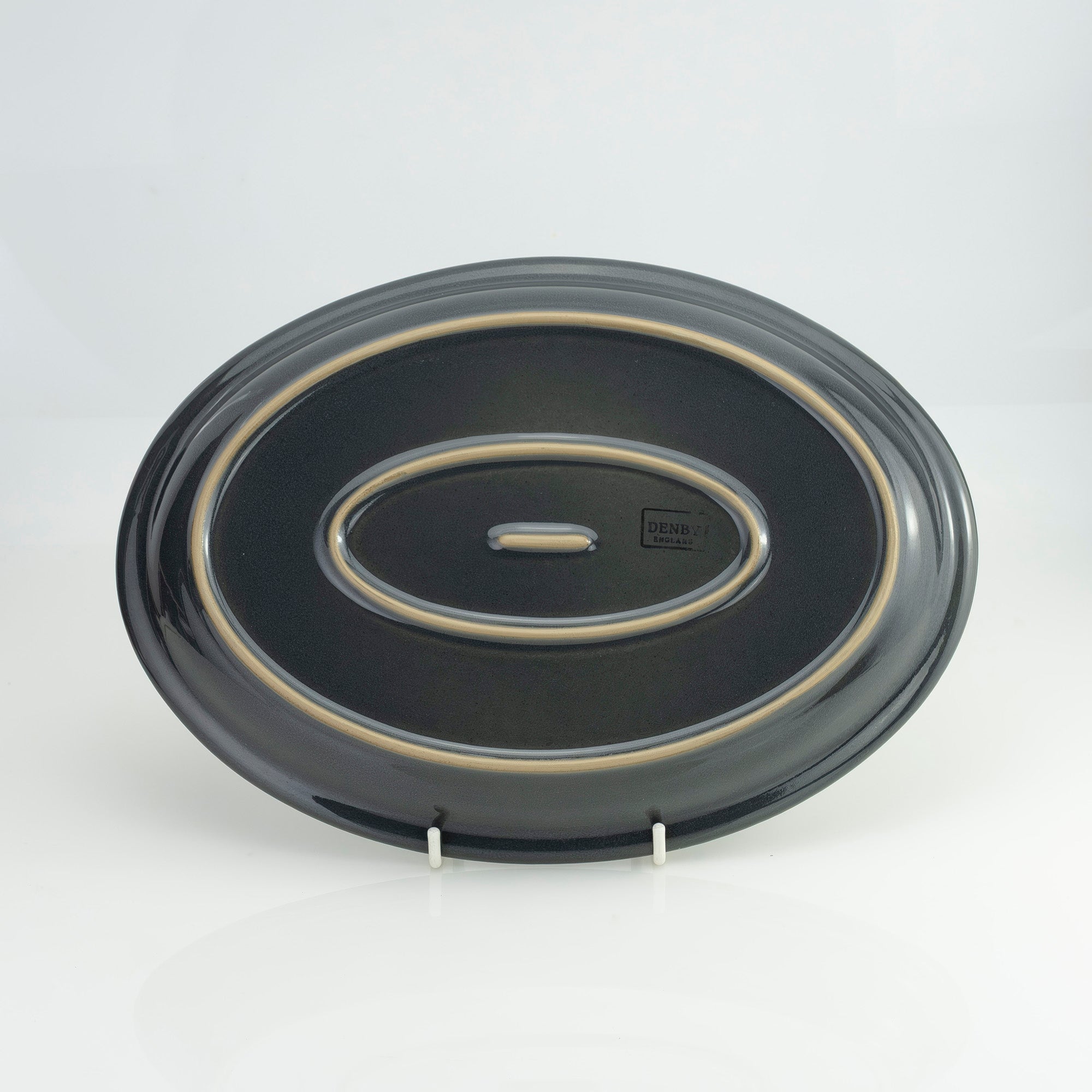 Vintage Denby Savile Grey gratin dish and oval plate set, made in England