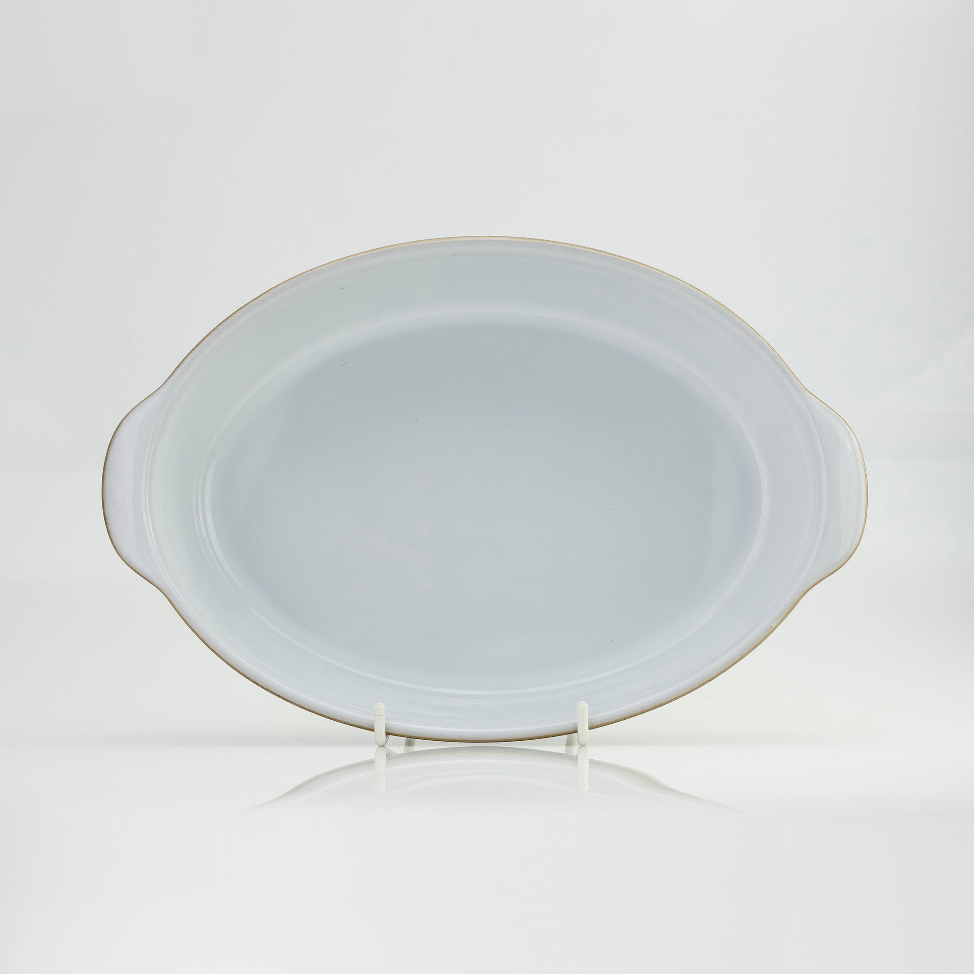 Vintage Denby Savile Grey gratin dish and oval plate set, made in England