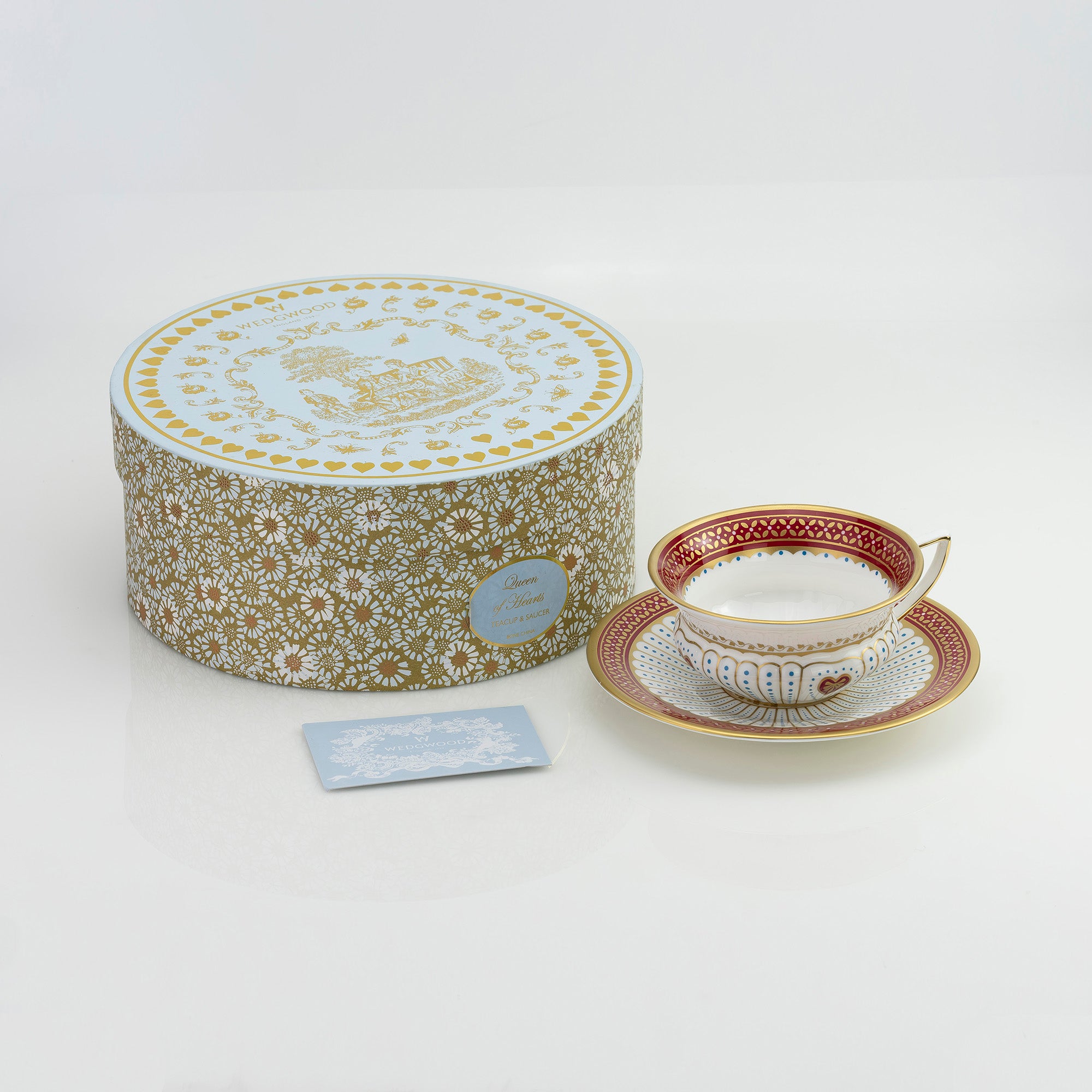ウェッジウッド WEDGWOOD ハーレクインコレクション クイーンオブハート ティーカップ&ソーサー 廃盤品 希少【箱付】(2)