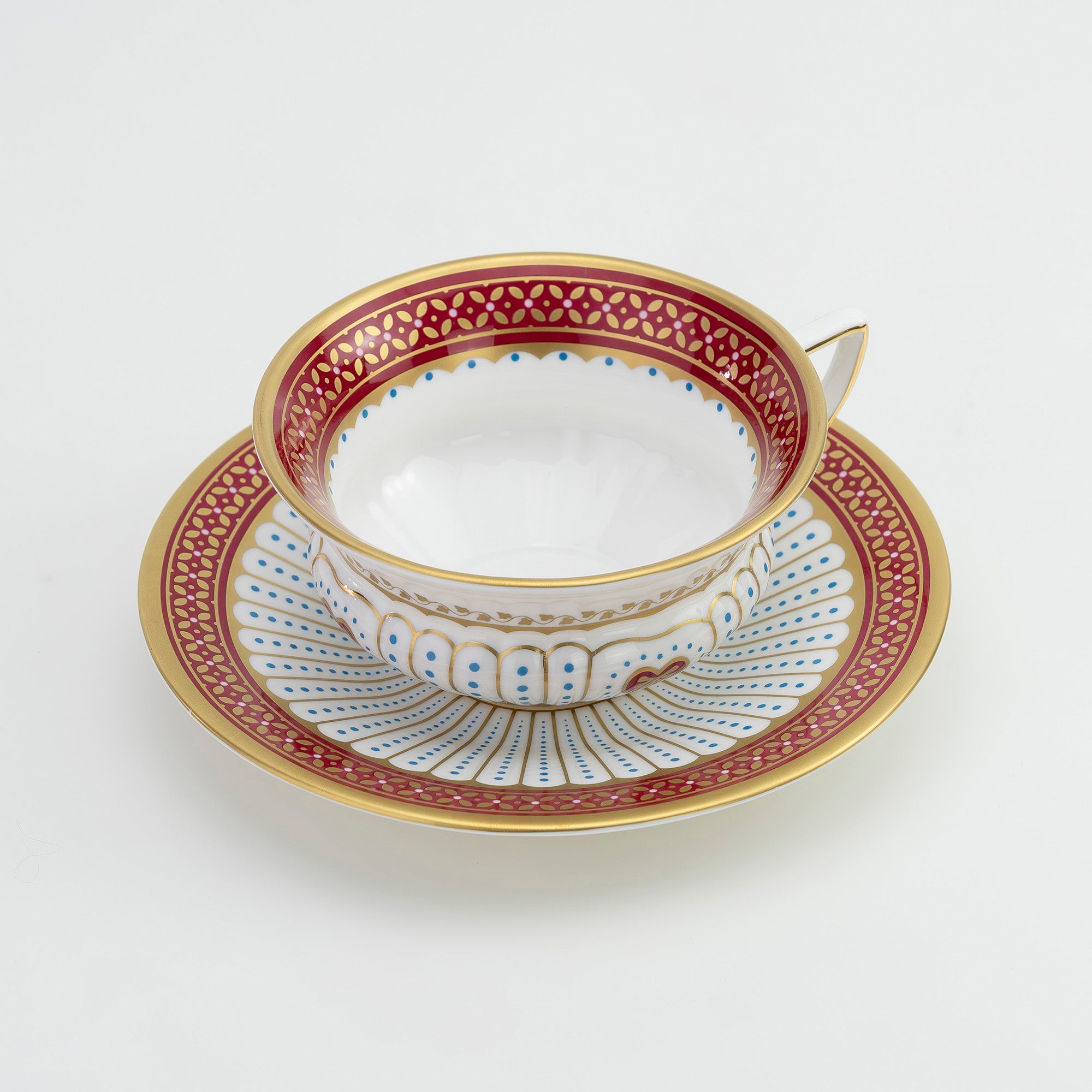 ウェッジウッド WEDGWOOD ハーレクインコレクション クイーンオブハート ティーカップ&ソーサー 廃盤品 希少【箱付】(2)