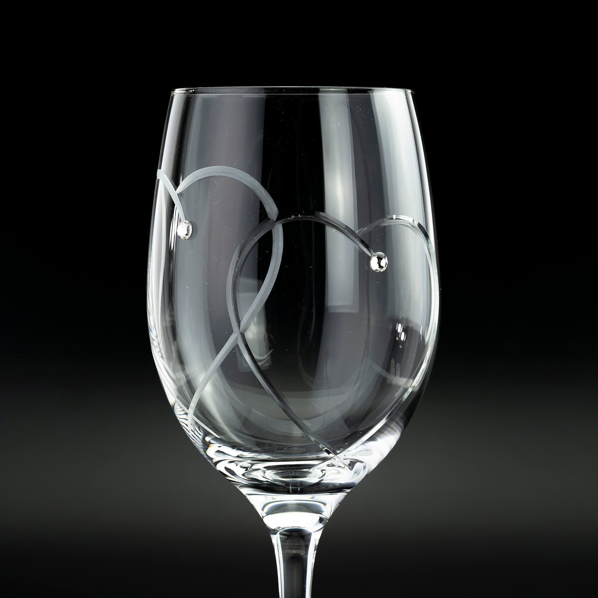 ウェッジウッド WEDGWOOD プロミシス トゥーハーツ ペア ワイングラス クリスタル ハートモチーフ フェミニン 英国製 美品 【箱付】