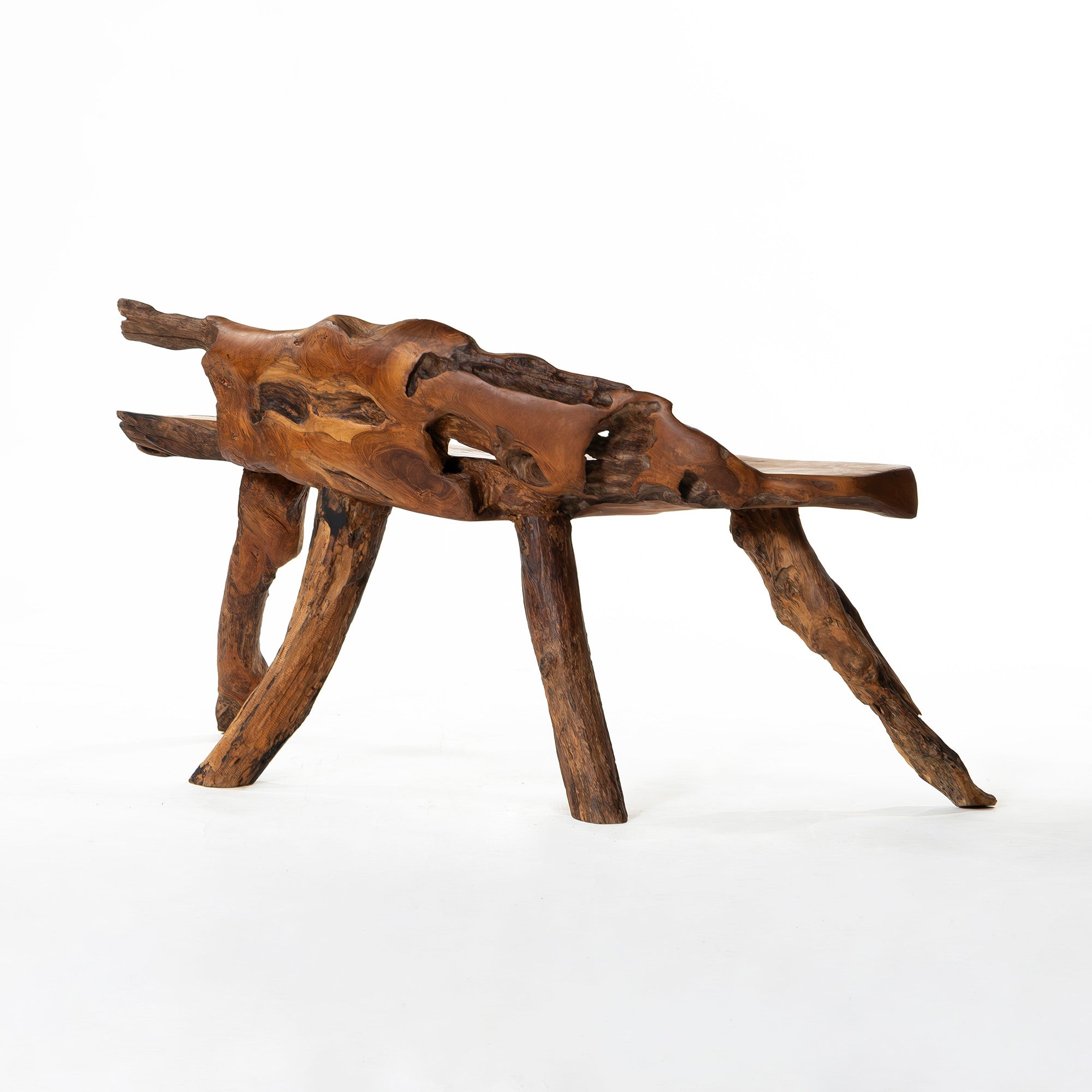 ベンチ 天然木1枚板 チーク古材 オールドチーク 無垢材 流木 オブジェ 一点物 アート 和モダン 和室 アジアン ヴィンテージ アンティーク