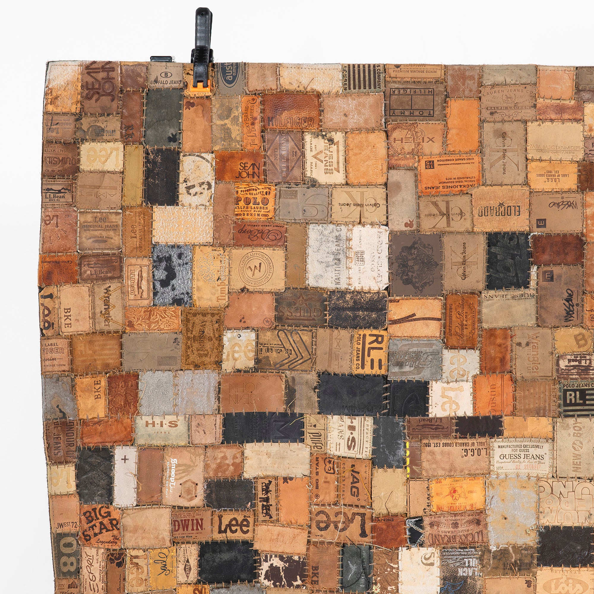 ラグ アスプルンド ASPLUND SHARDA レザーパッチワークラグ デニム革パッチ カーペット アップサイクル リメイク インダストリアル