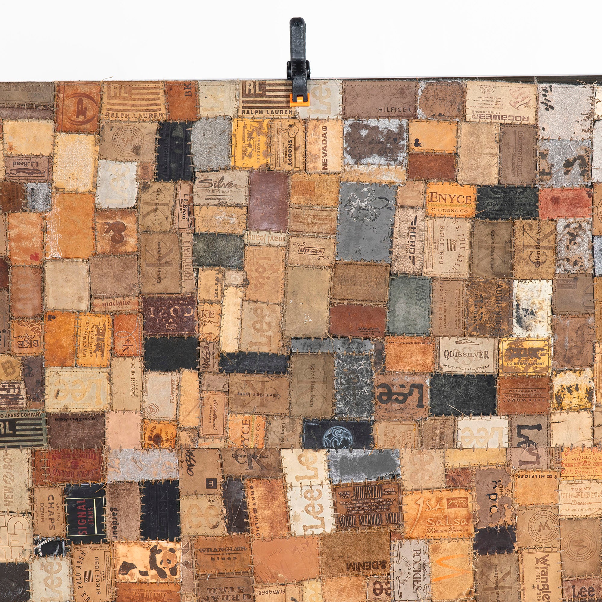 ラグ アスプルンド ASPLUND SHARDA レザーパッチワークラグ デニム革パッチ カーペット アップサイクル リメイク インダストリアル