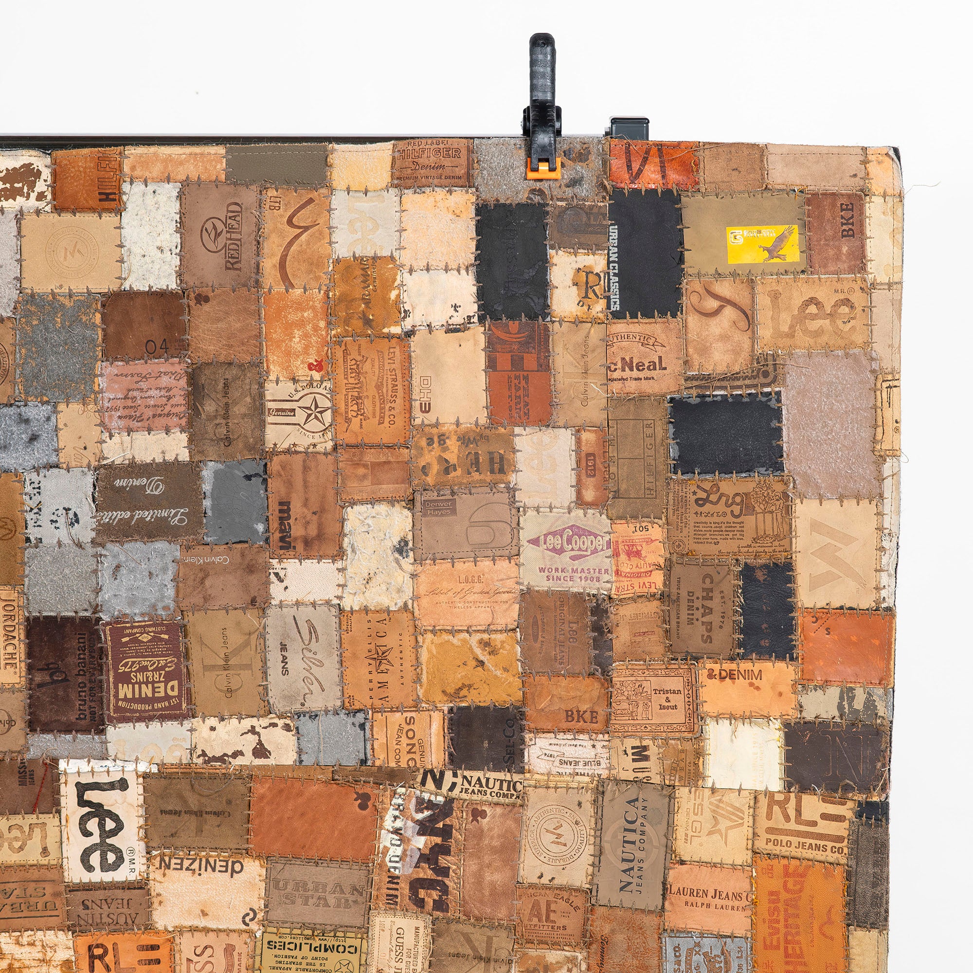 ラグ アスプルンド ASPLUND SHARDA レザーパッチワークラグ デニム革パッチ カーペット アップサイクル リメイク インダストリアル