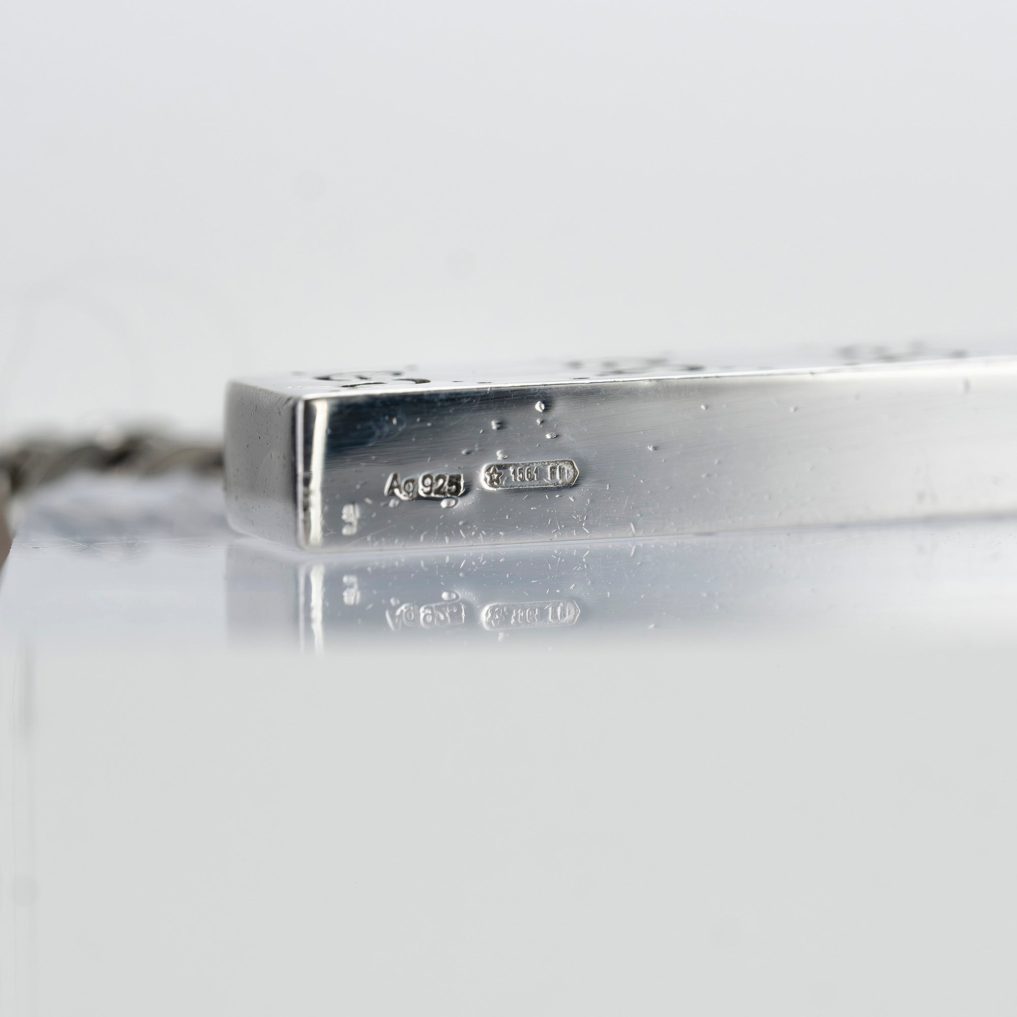 Gucci Ghost Bar Necklace Silver 925 GUCCI GHOST GG Engraved Collaboration Street Unisex