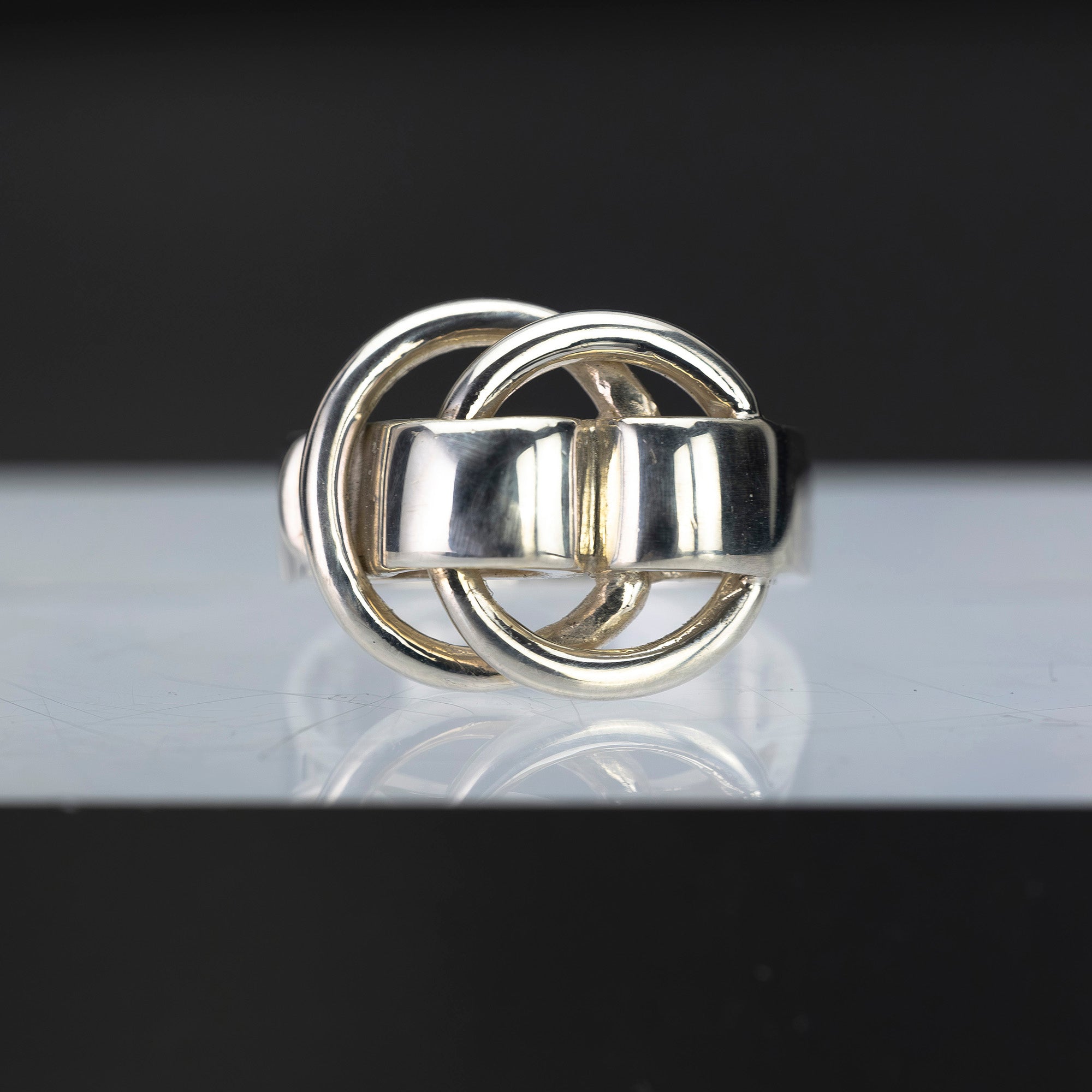 Hermès Deux Anneaux Ring, size 7-8 equivalent, Silver 925, Double Ring, Vintage, Unisex