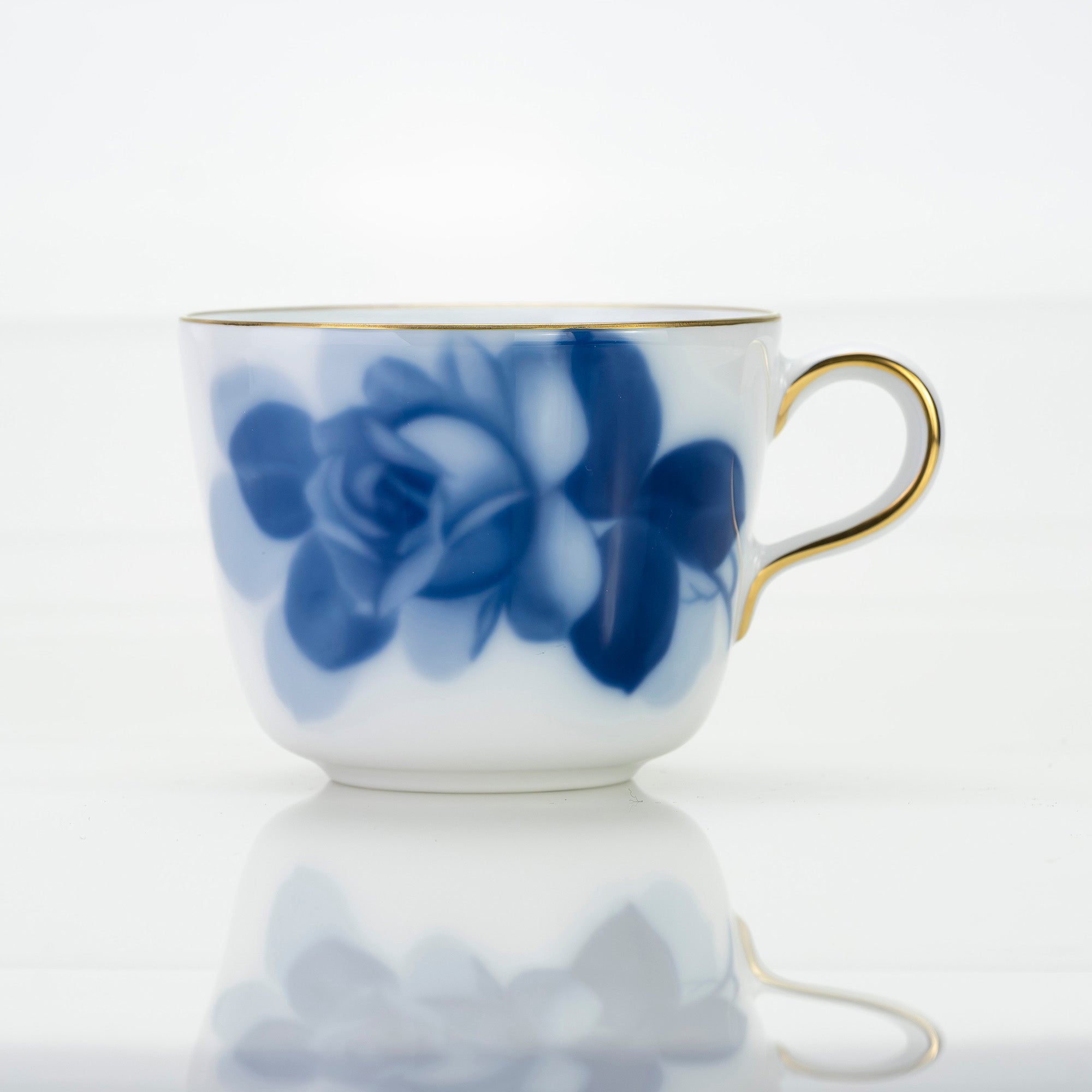 大倉陶園 ブルーローズ 8211 モーニングカップ&ソーサー OKURA 白磁 青薔薇 コーヒーカップ 日本製 洋食器【箱付】(2)