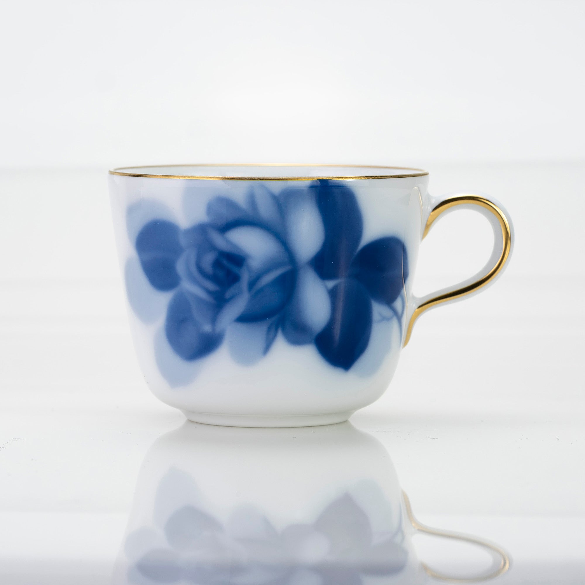 大倉陶園 ブルーローズ 8211 モーニングカップ&ソーサー OKURA 白磁 青薔薇 コーヒーカップ 日本製 洋食器【箱付】(3)