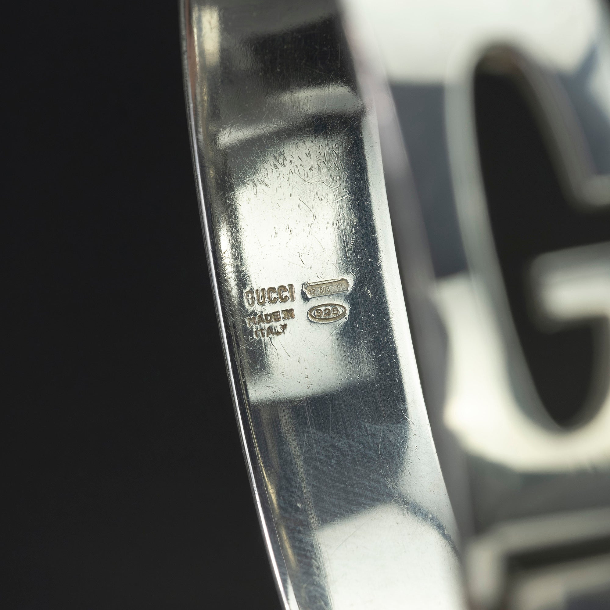 グッチ GUCCI カットアウトG バングル シルバー925 ブレスレット ヴィンテージ ユニセックス 保存袋付