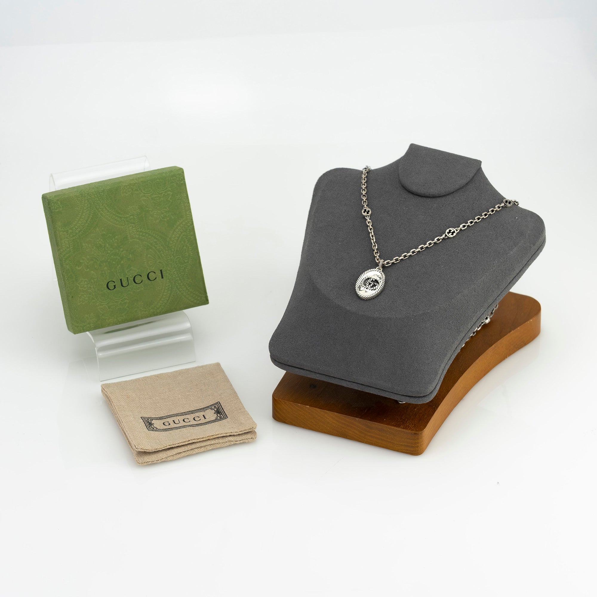 グッチ GUCCI インターロッキングG ダブルG ネックレス シルバー925【箱・保存袋付】