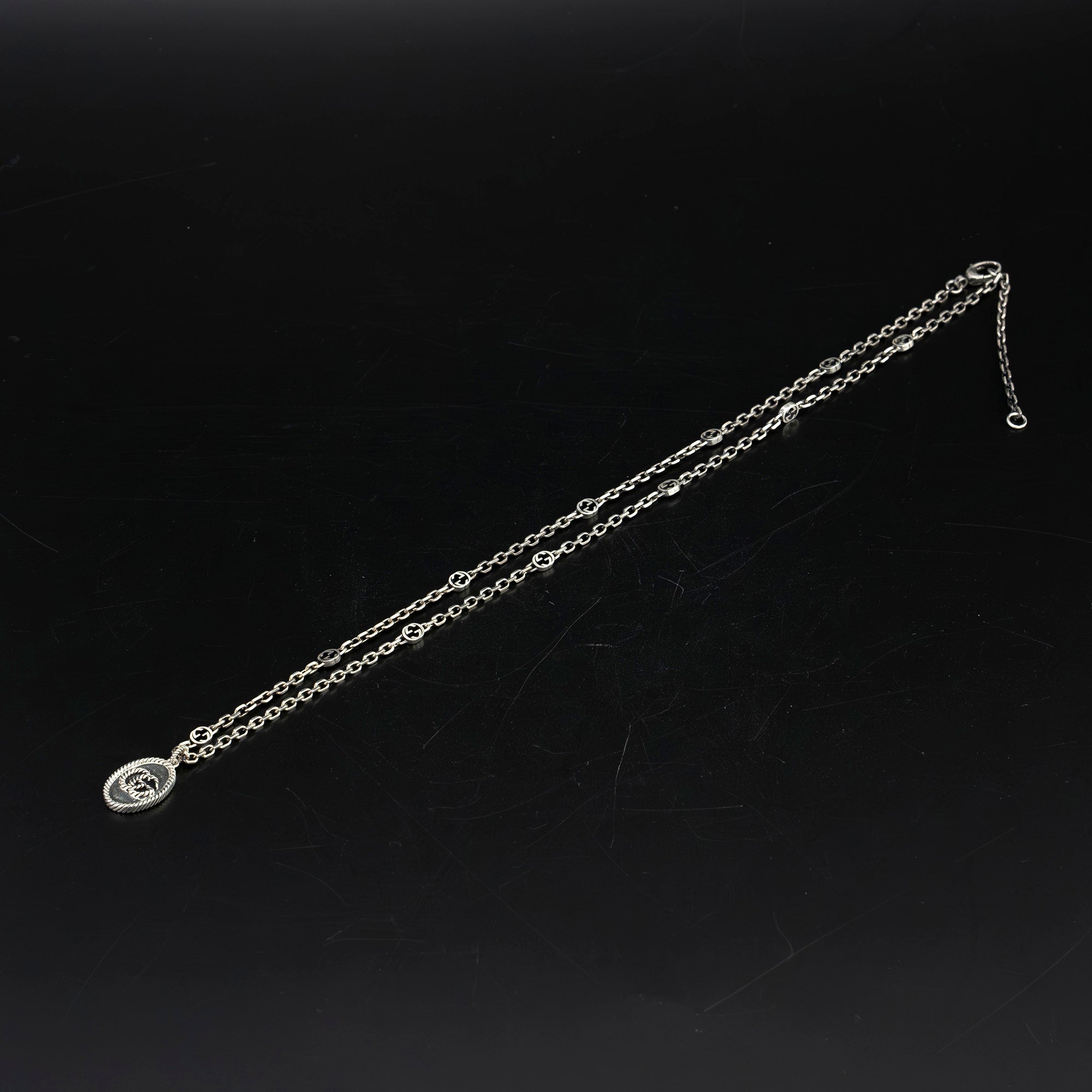 グッチ GUCCI インターロッキングG ダブルG ネックレス シルバー925【箱・保存袋付】