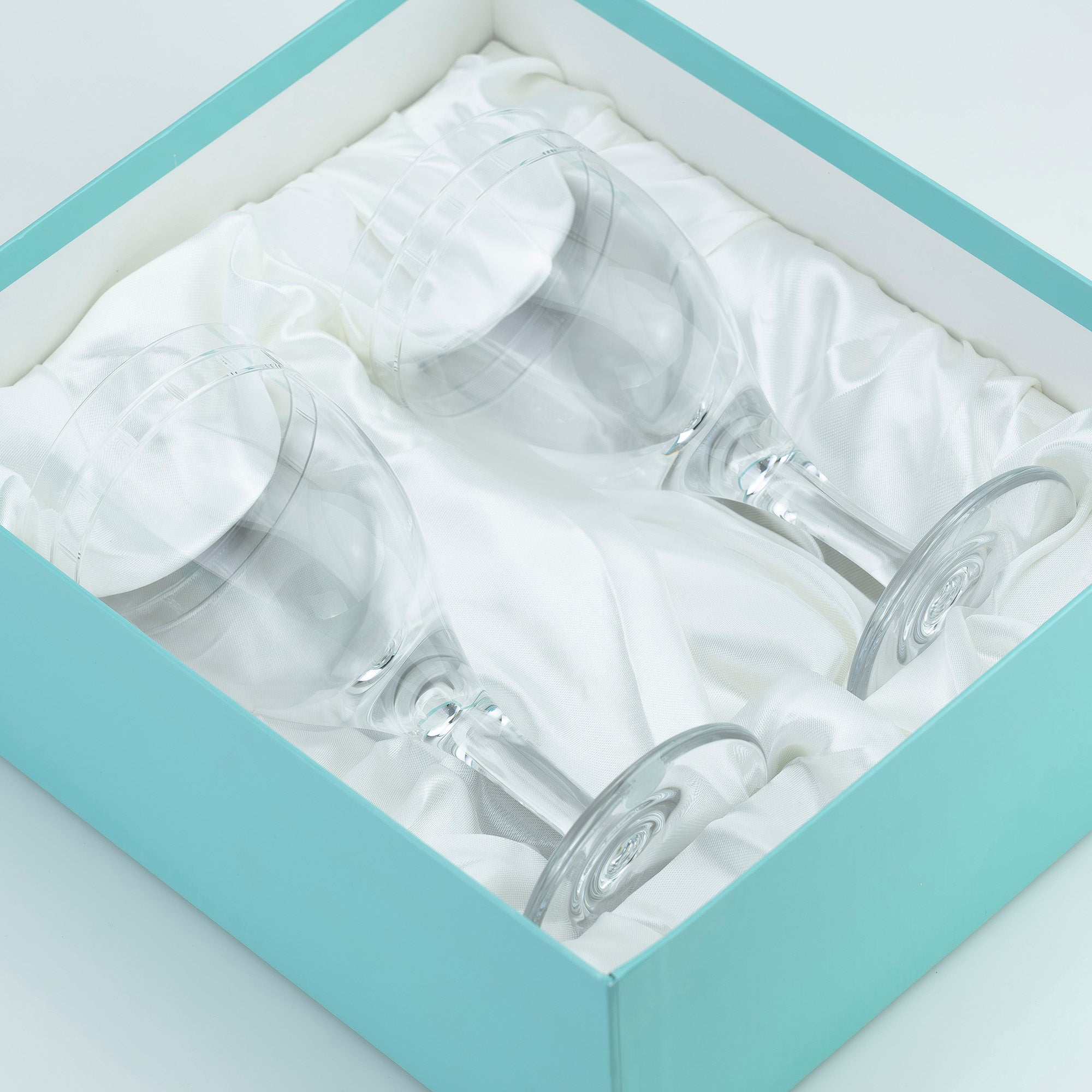 ティファニー TIFFANY&Co. アトラス ペア ワイングラス クリスタル ローマンインデックス シンプルモダン 美品【箱付】(1)