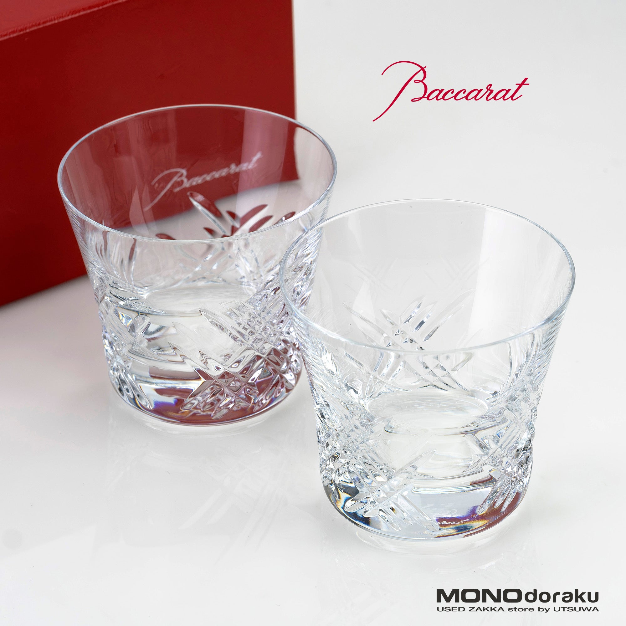 バカラ Baccarat 2014年 イヤータンブラー ステラ Stella ペア ロックグラス クリスタルグラス 美品【箱付】