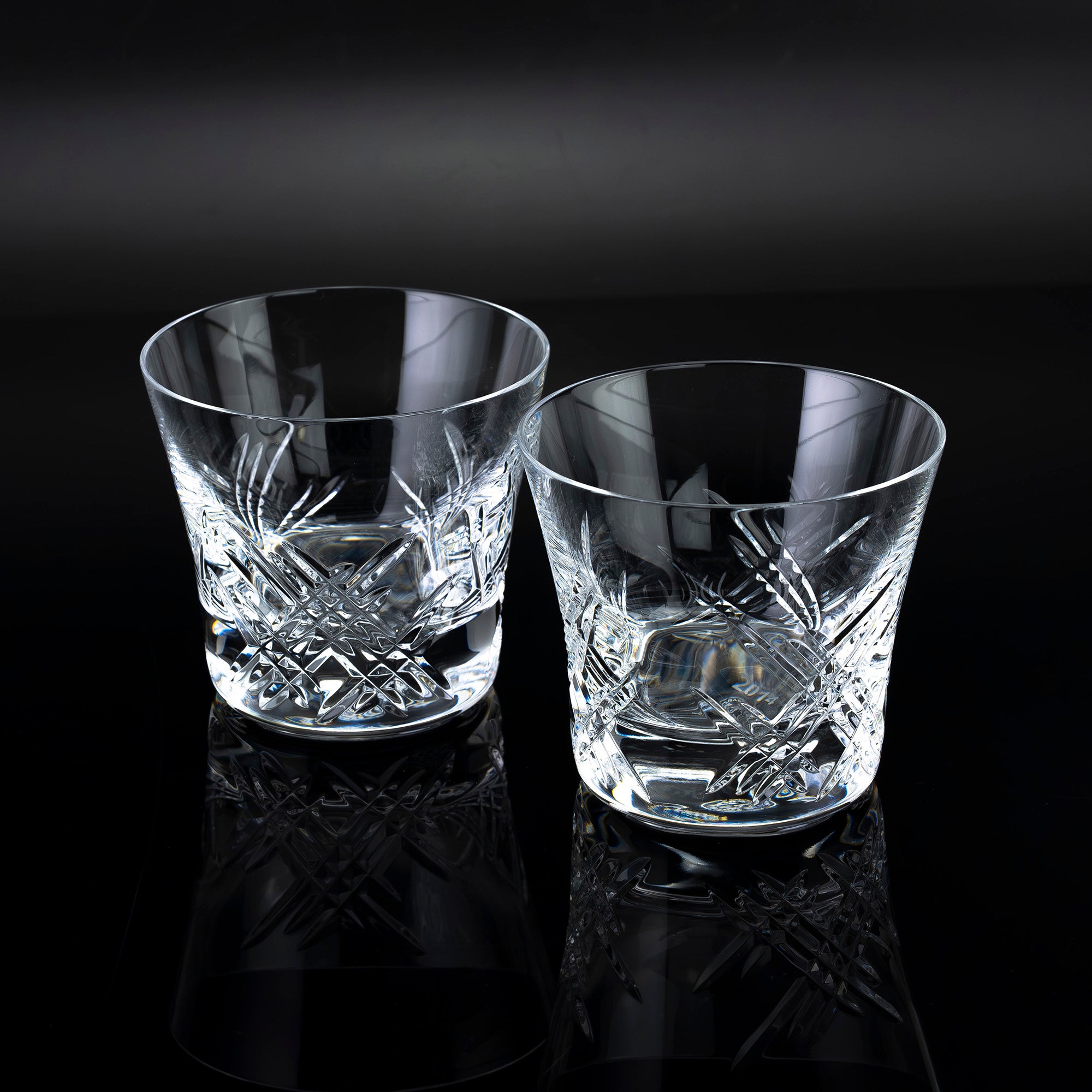 バカラ Baccarat 2014年 イヤータンブラー ステラ Stella ペア ロックグラス クリスタルグラス 美品【箱付】