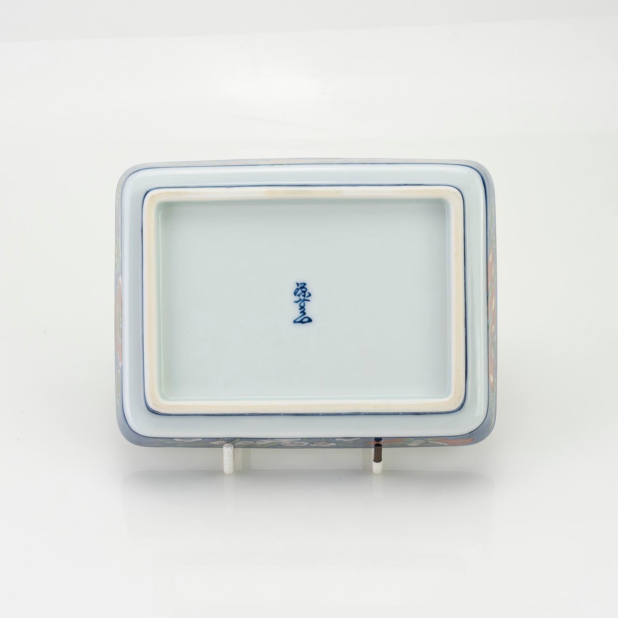 舘林源右衛門 作 染錦古代花鳥図 角鉢2 醤油皿2 二組セット 有田焼 源右衛門窯