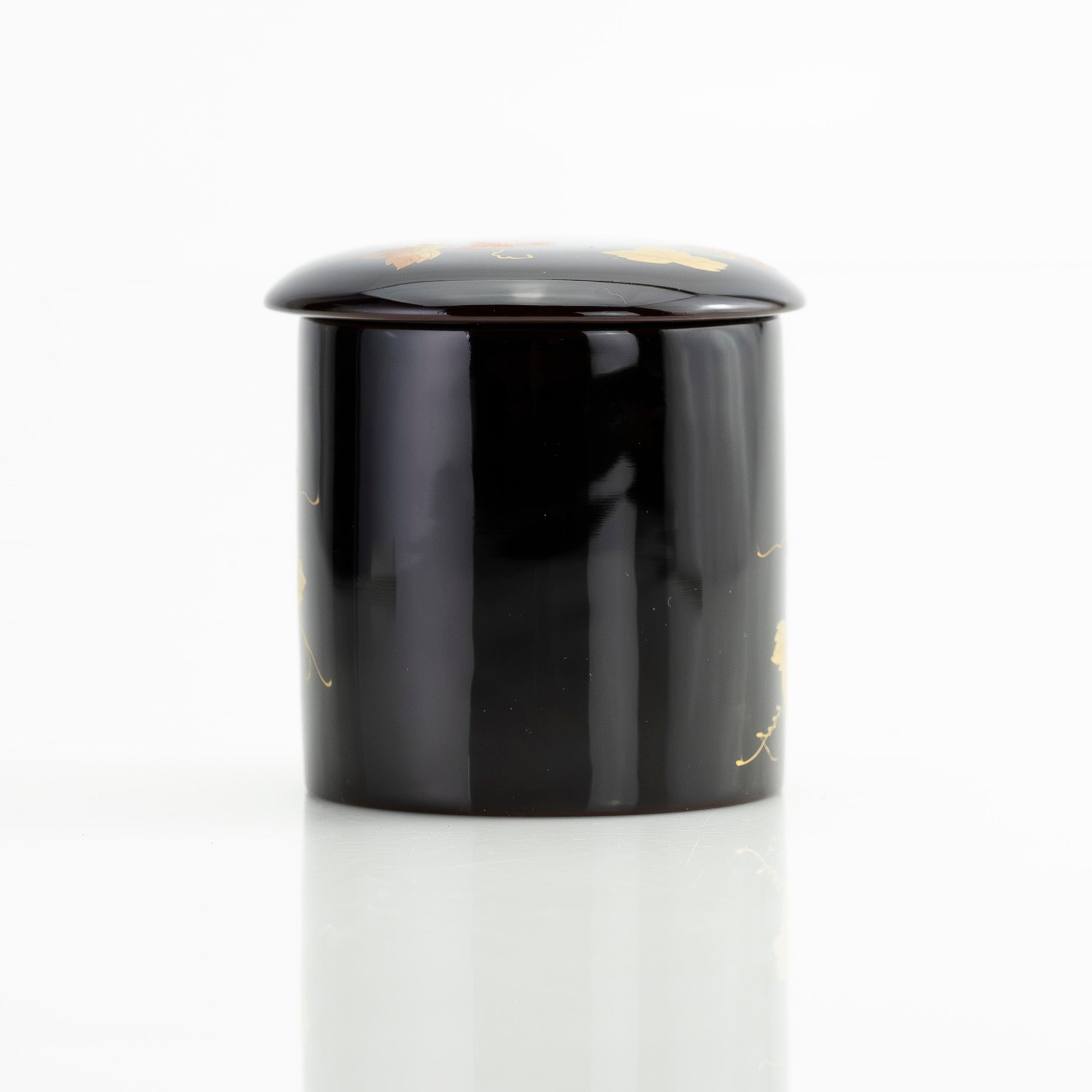斎藤宗甫作 棗 蔦蒔絵 黒漆 共箱 茶道具 中棗 作家物 蒔絵 茶器 漆芸 抹茶器 秋草文様 伝統工芸品 美品