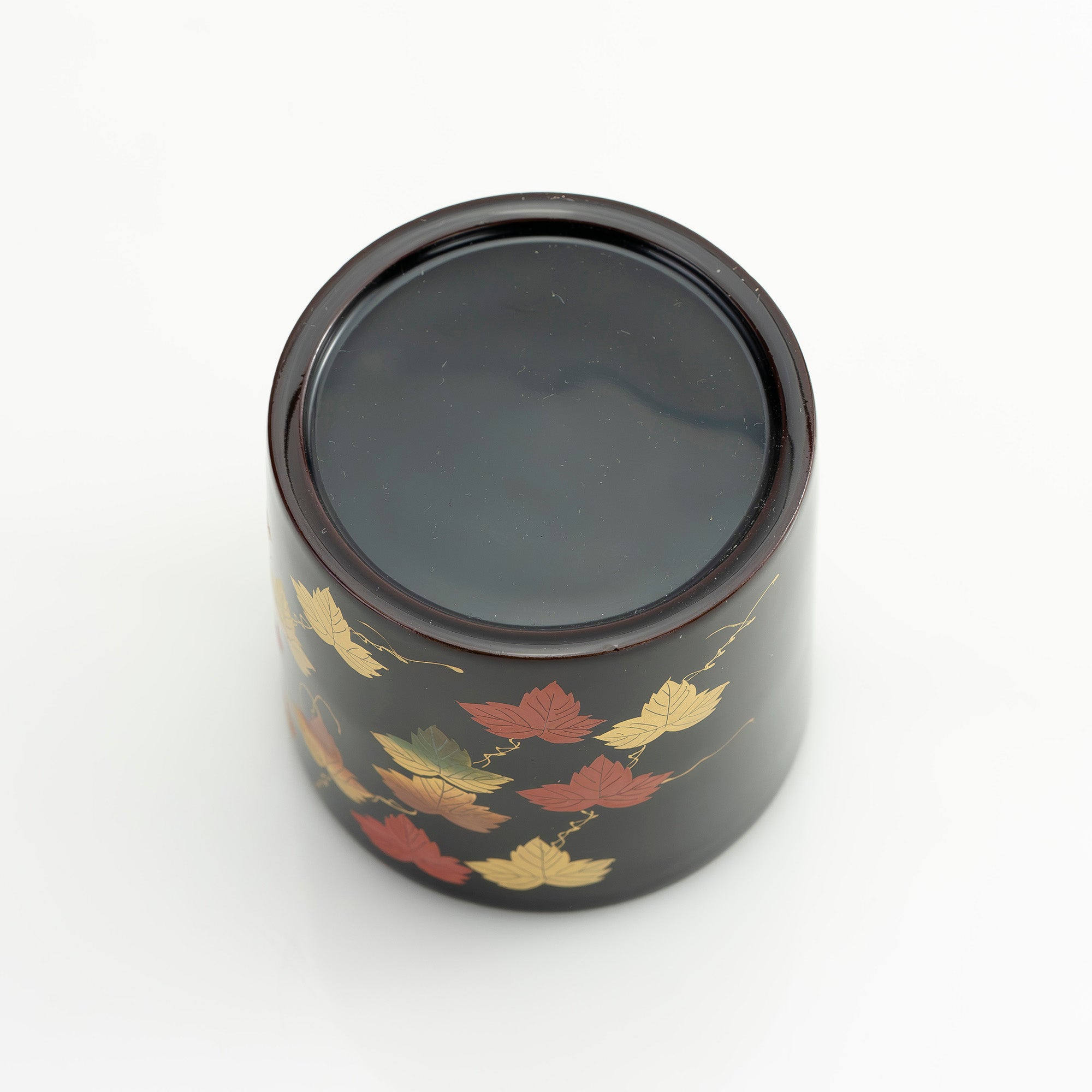 斎藤宗甫作 棗 蔦蒔絵 黒漆 共箱 茶道具 中棗 作家物 蒔絵 茶器 漆芸 抹茶器 秋草文様 伝統工芸品 美品