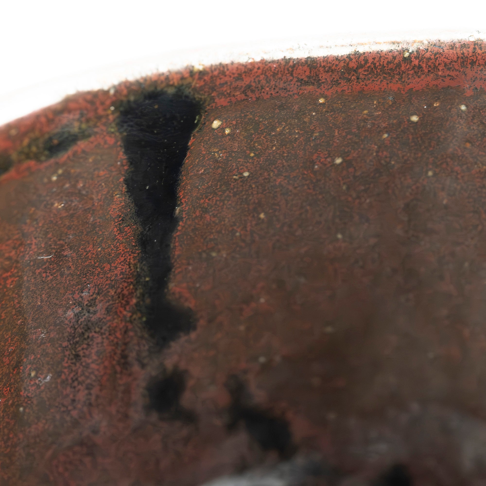 唐津焼 黒釉 茶碗 筒茶碗 飴釉 景色茶碗 三つ丸印あり 抹茶碗 茶道具