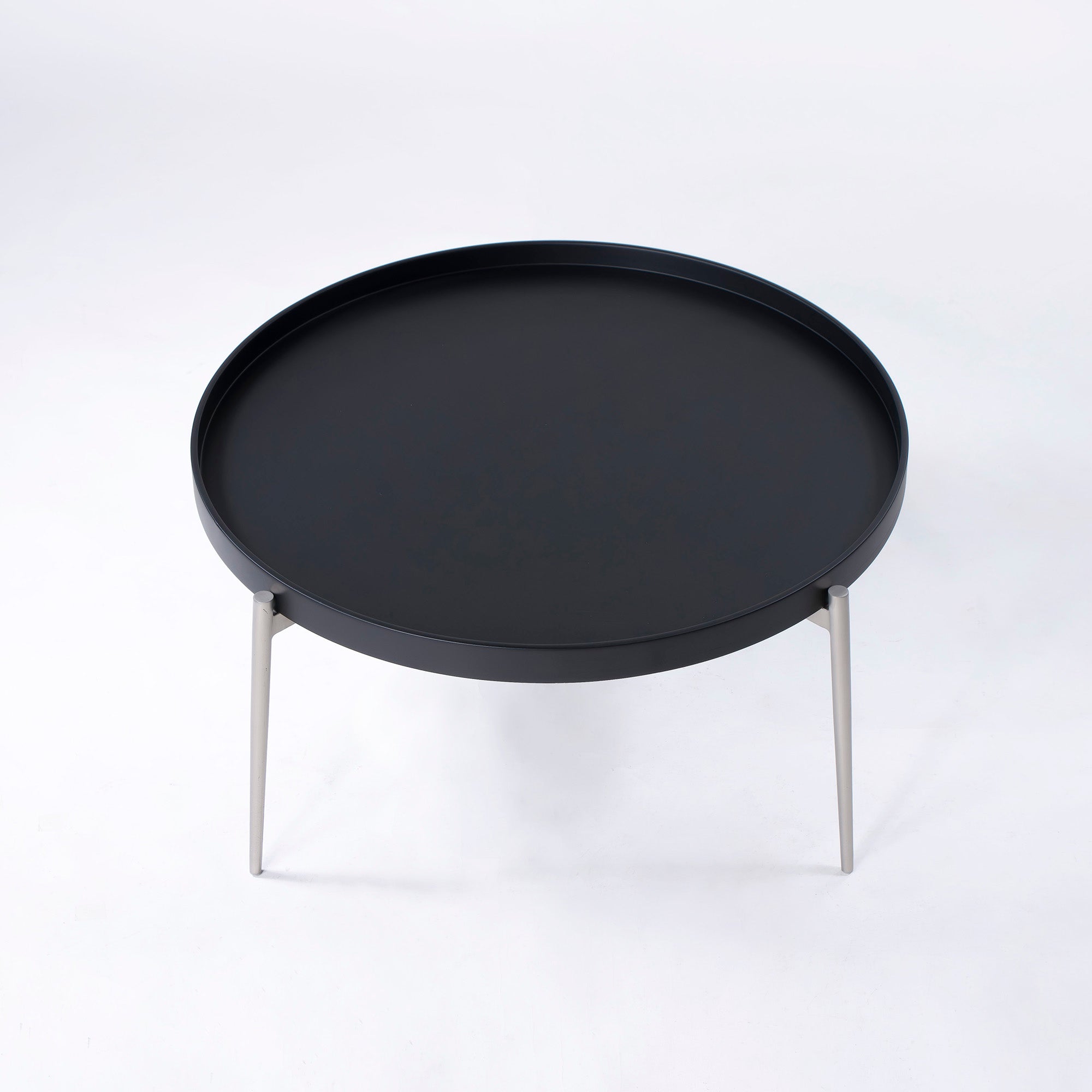 BoConcept Vera コーヒーテーブル マットブラック ブラッシュドスチール 円形 φ90cm