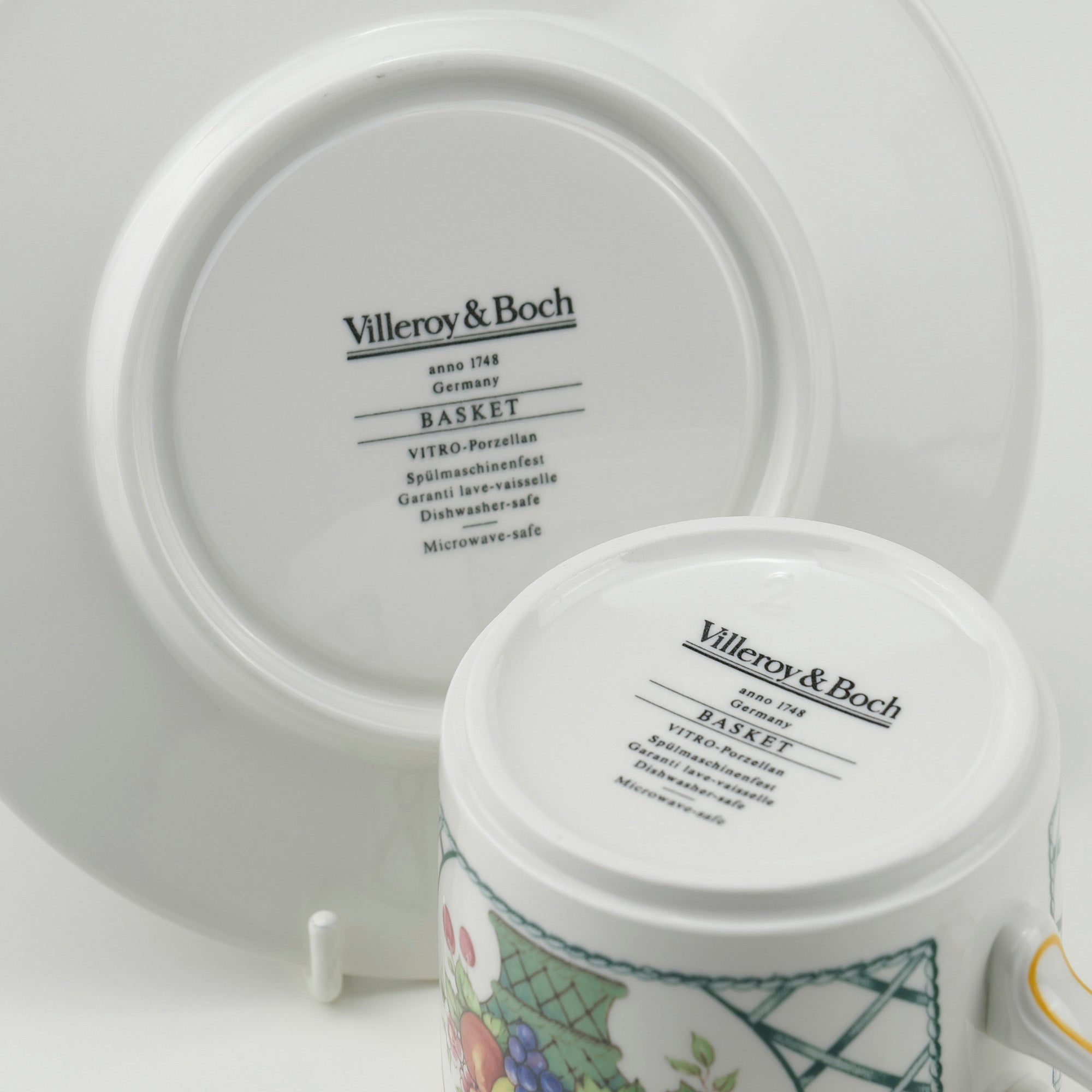 ビレロイ&ボッホ Villeroy & Boch バスケット カップ&ソーサー・ボウル・プレート2枚セット(1)