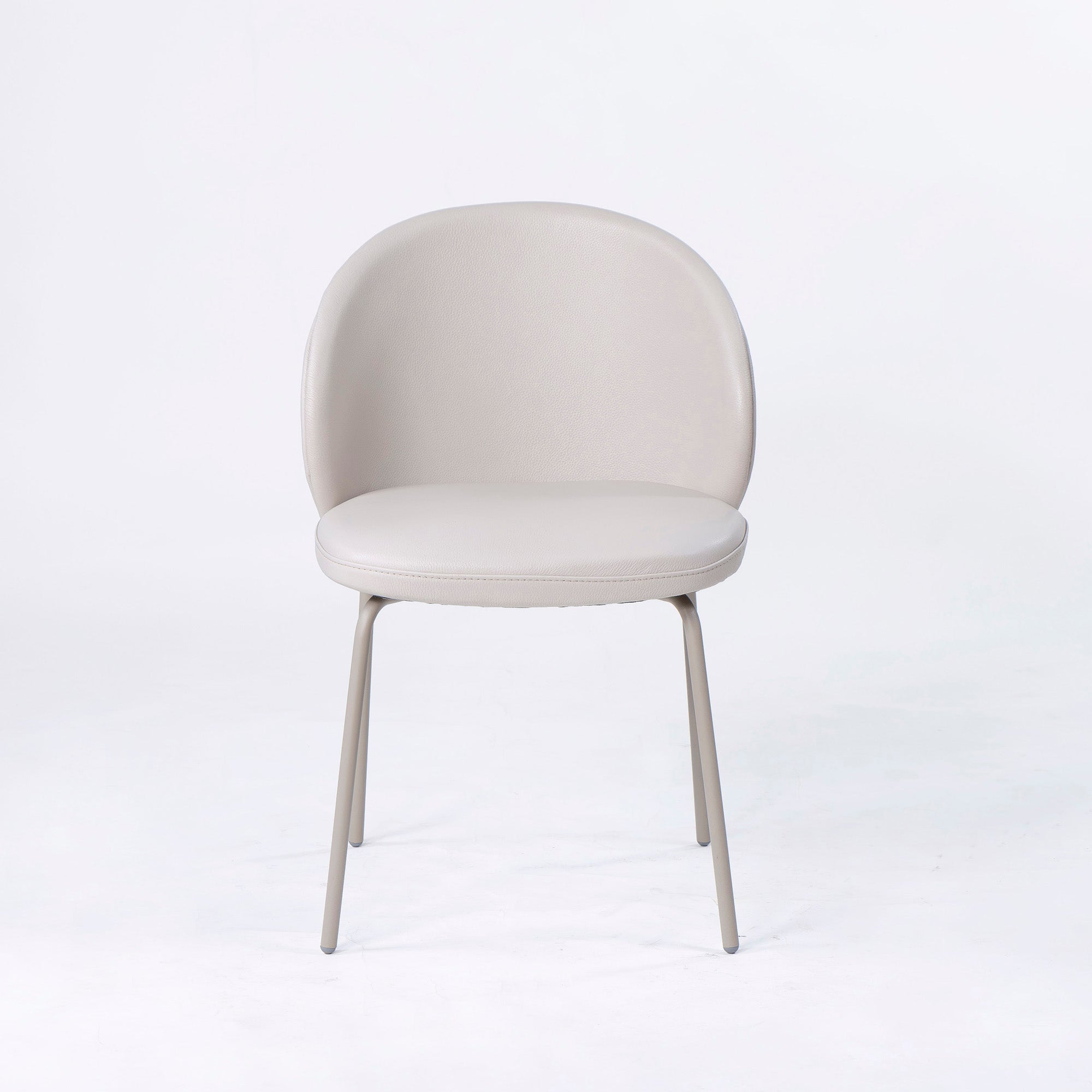 BoConcept Princeton ダイニングチェア(1) レザー ライトベージュ系 マットアッシュグレー メタル脚