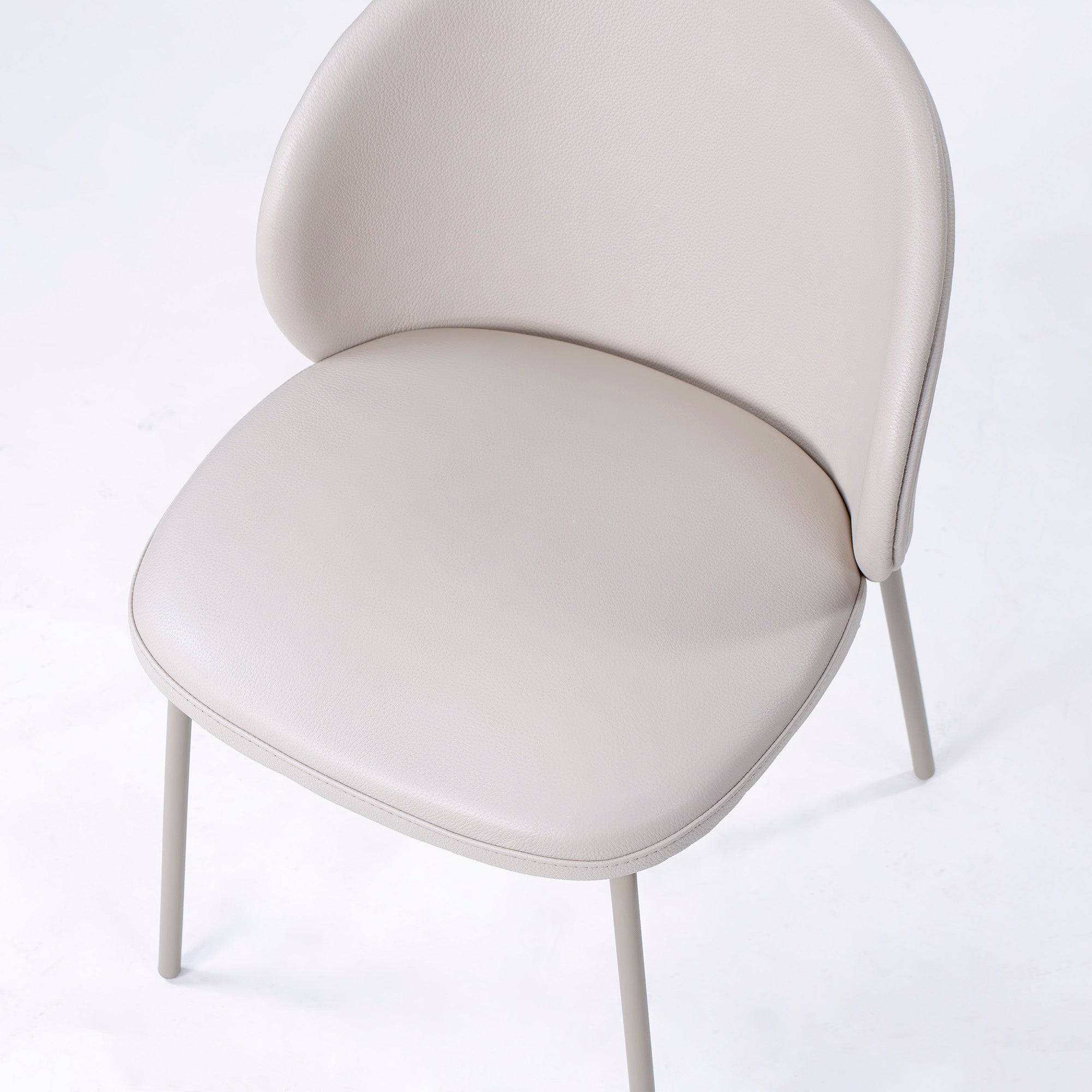BoConcept Princeton ダイニングチェア(1) レザー ライトベージュ系 マットアッシュグレー メタル脚