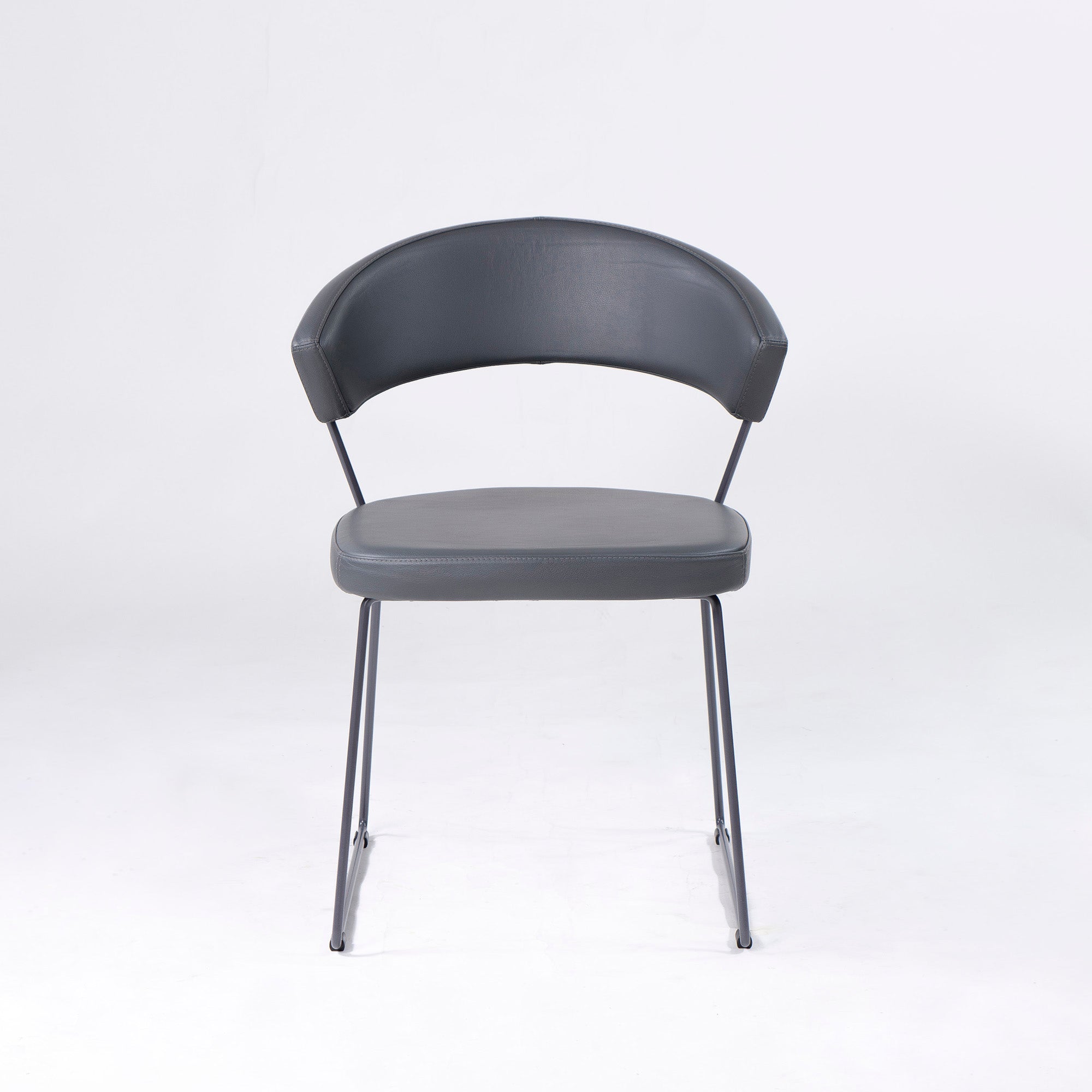 Calligaris Connubia NEW YORK CB1022 ダイニングチェア(2) 本革 レザー グレー