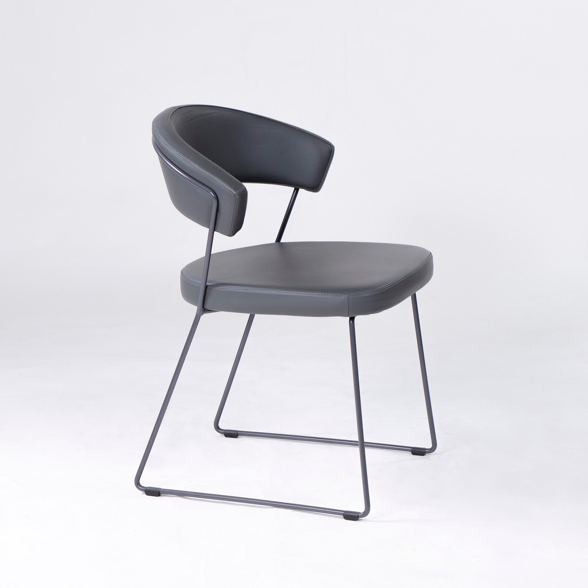 Calligaris Connubia NEW YORK CB1022 ダイニングチェア(2) 本革 レザー グレー