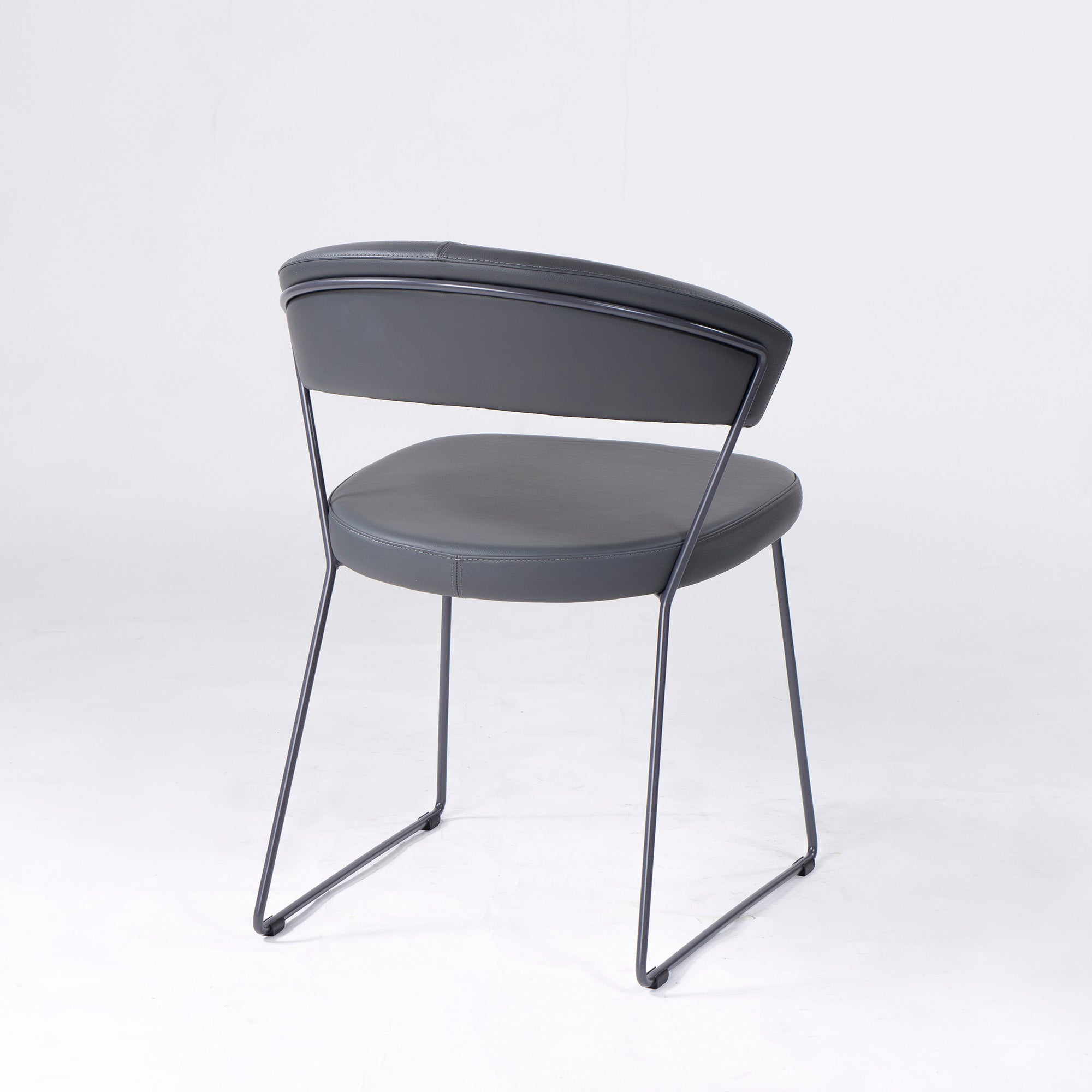 Calligaris Connubia NEW YORK CB1022 ダイニングチェア(2) 本革 レザー グレー
