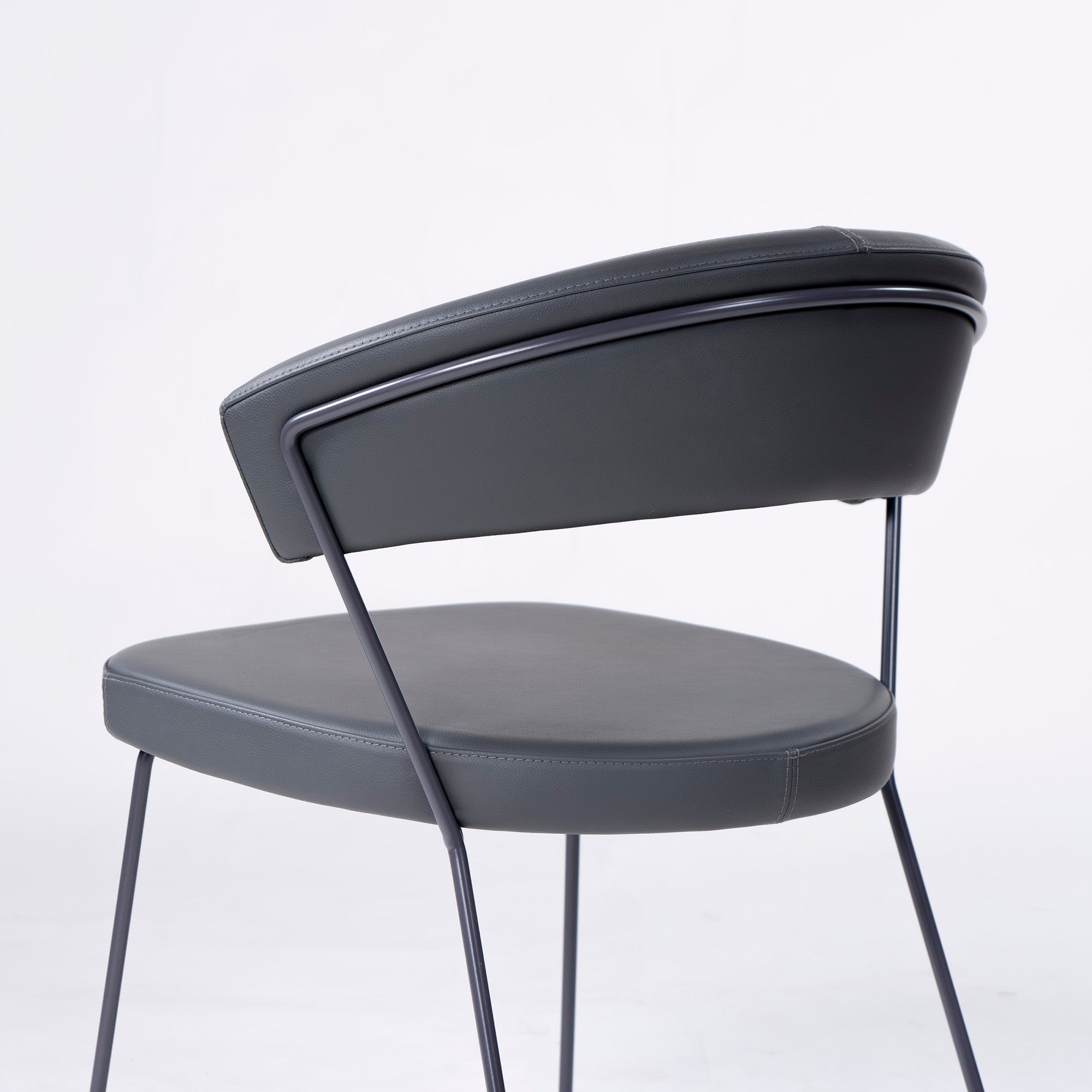 Calligaris Connubia NEW YORK CB1022 ダイニングチェア(2) 本革 レザー グレー