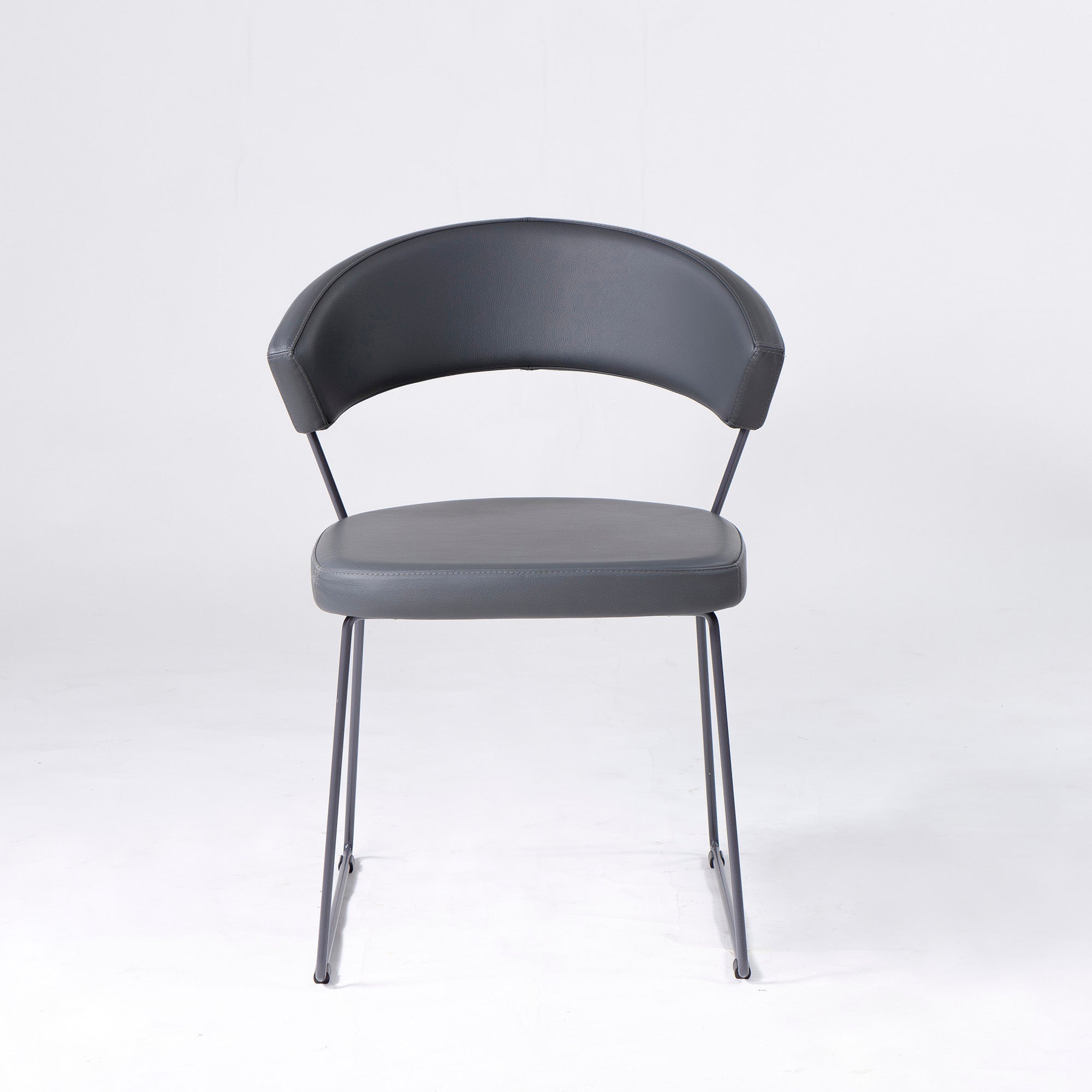 Calligaris Connubia NEW YORK CB1022 ダイニングチェア(3) 本革 レザー グレー