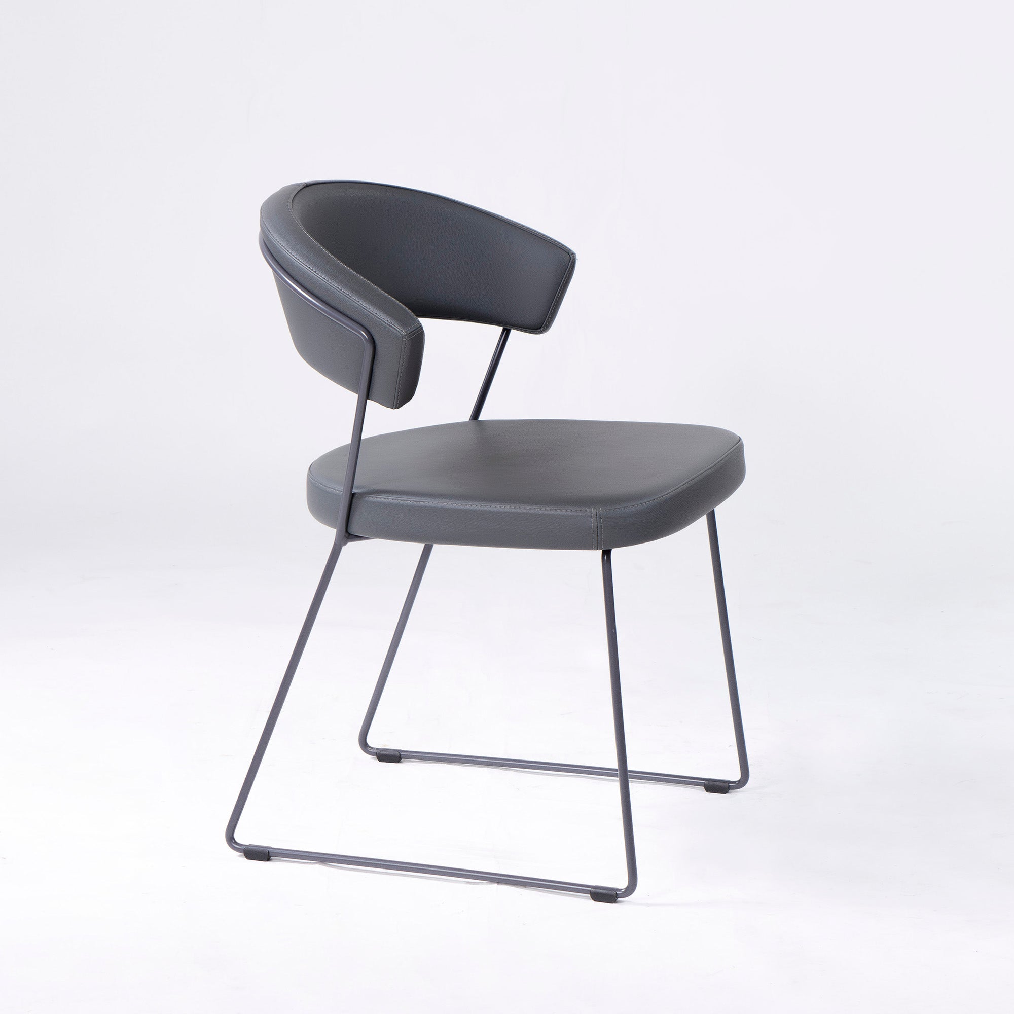 Calligaris Connubia NEW YORK CB1022 ダイニングチェア(3) 本革 レザー グレー