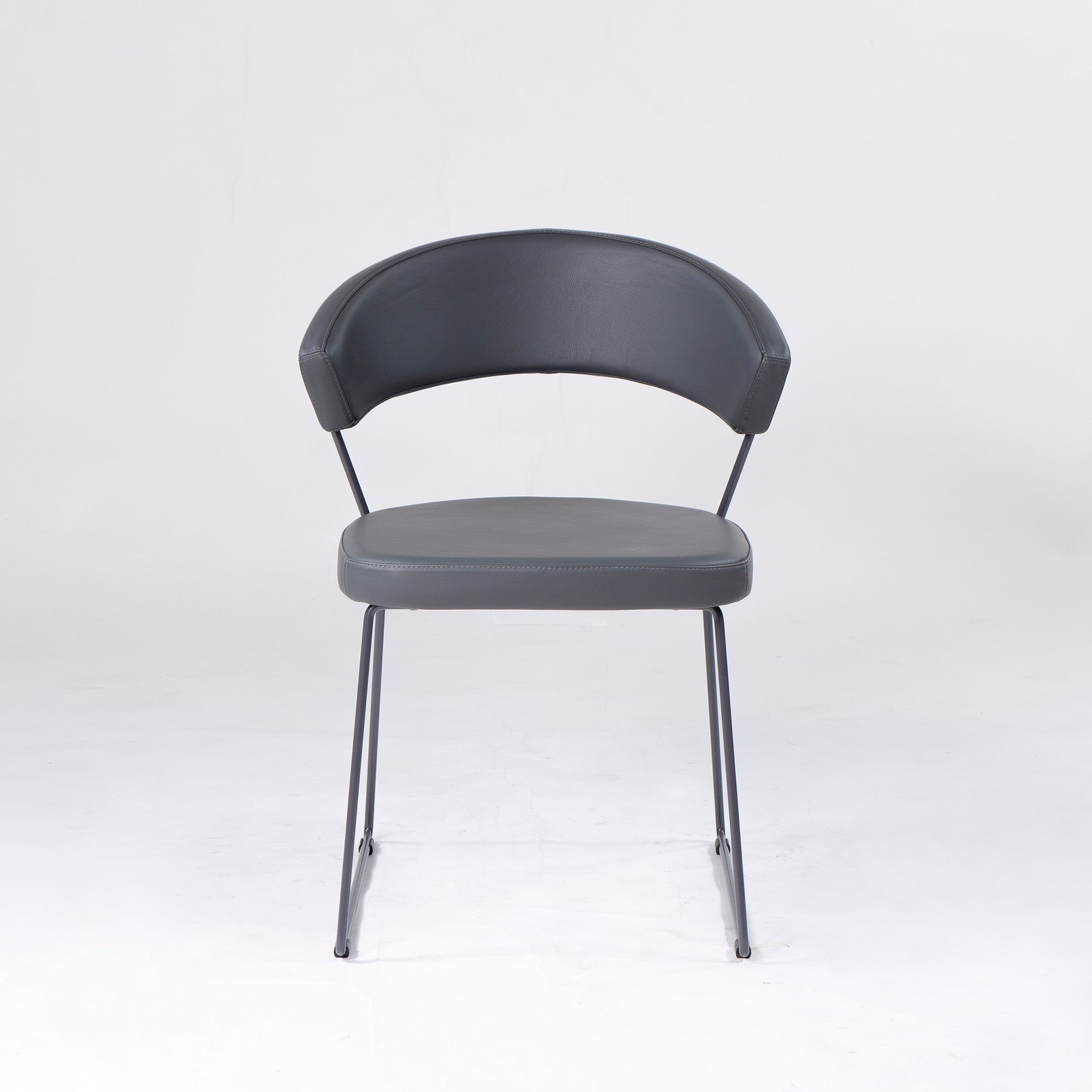 Calligaris Connubia NEW YORK CB1022 ダイニングチェア(4) 本革 レザー グレー