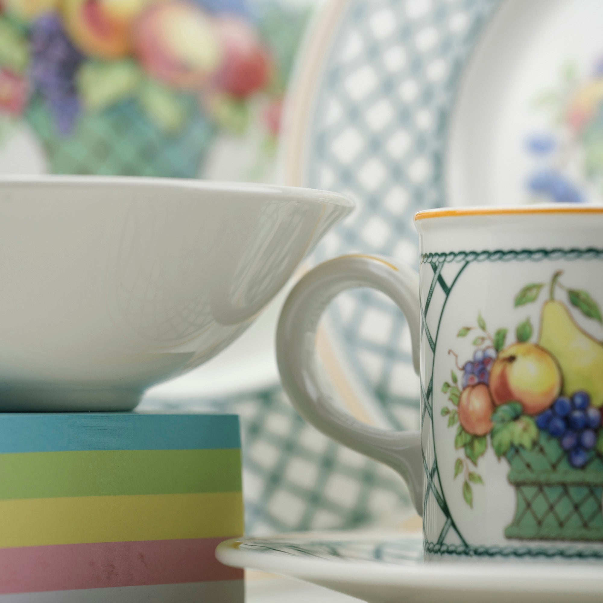 ビレロイ&ボッホ Villeroy & Boch バスケット カップ&ソーサー・ボウル・プレート2枚セット(4)