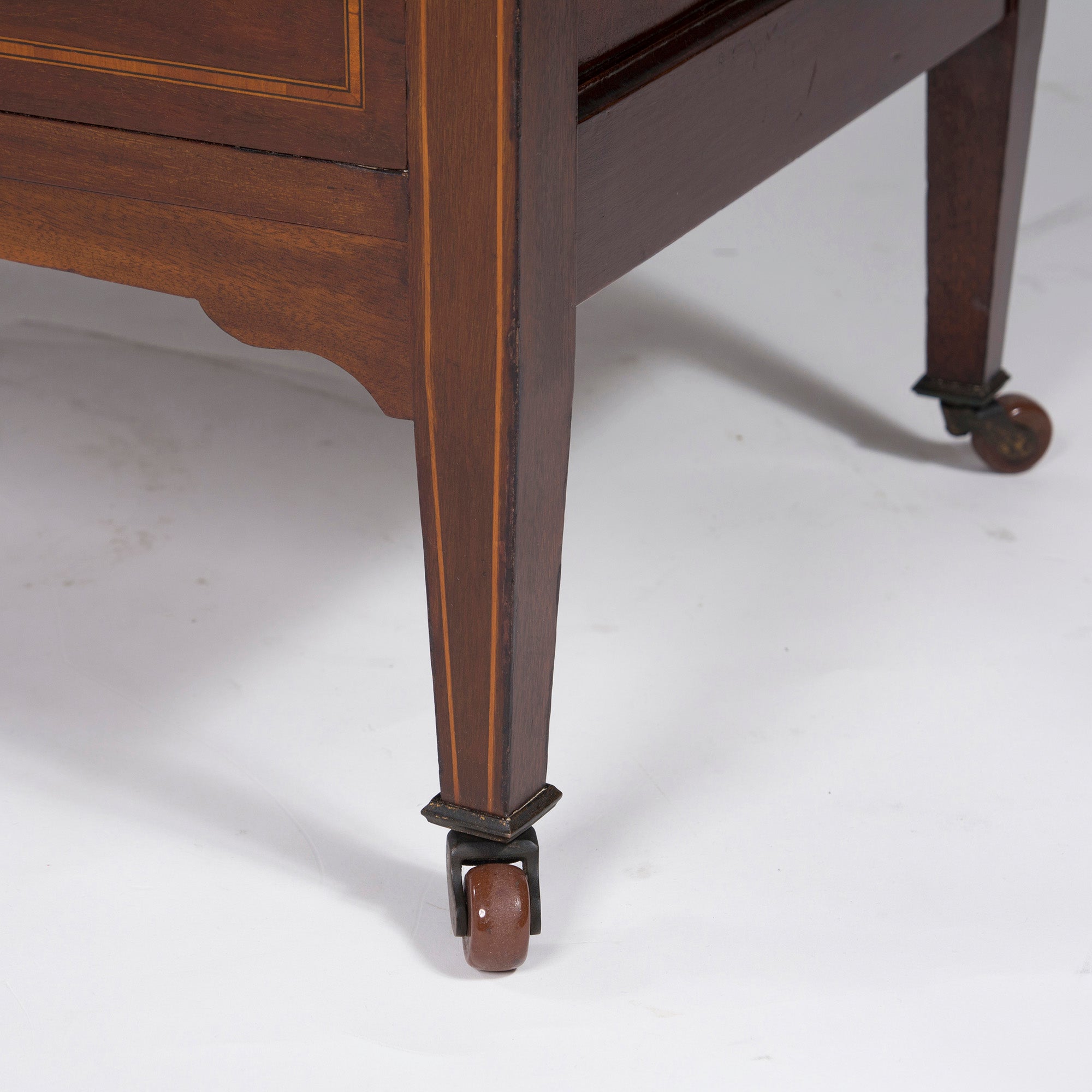 ◆Rare◆ British antique mirror back sideboard made of mahogany wood with inlay Classic console chest Storage furniture Living room storage Store fixtures