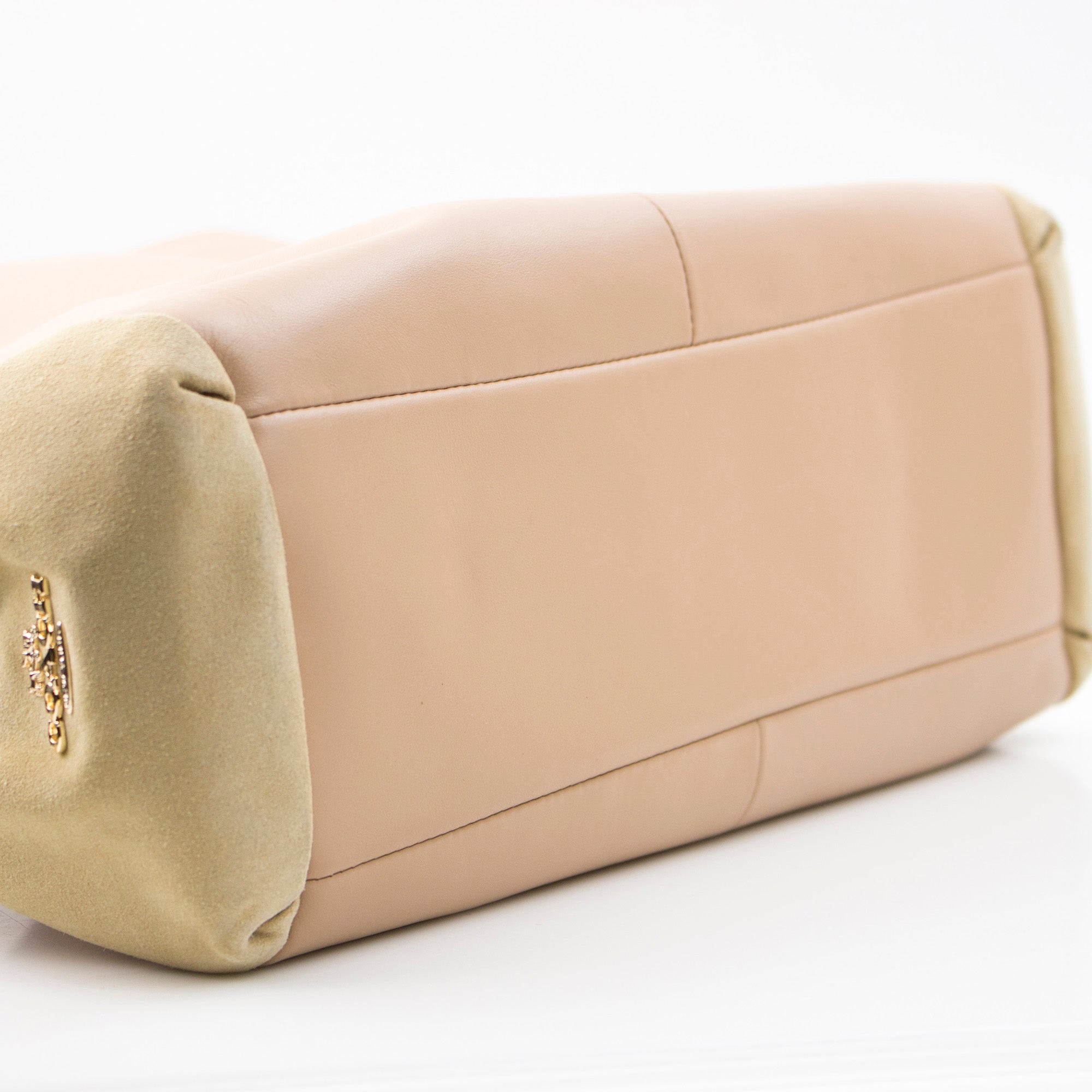 コーチ COACH ショルダーバッグ スエード×レザー ベージュ