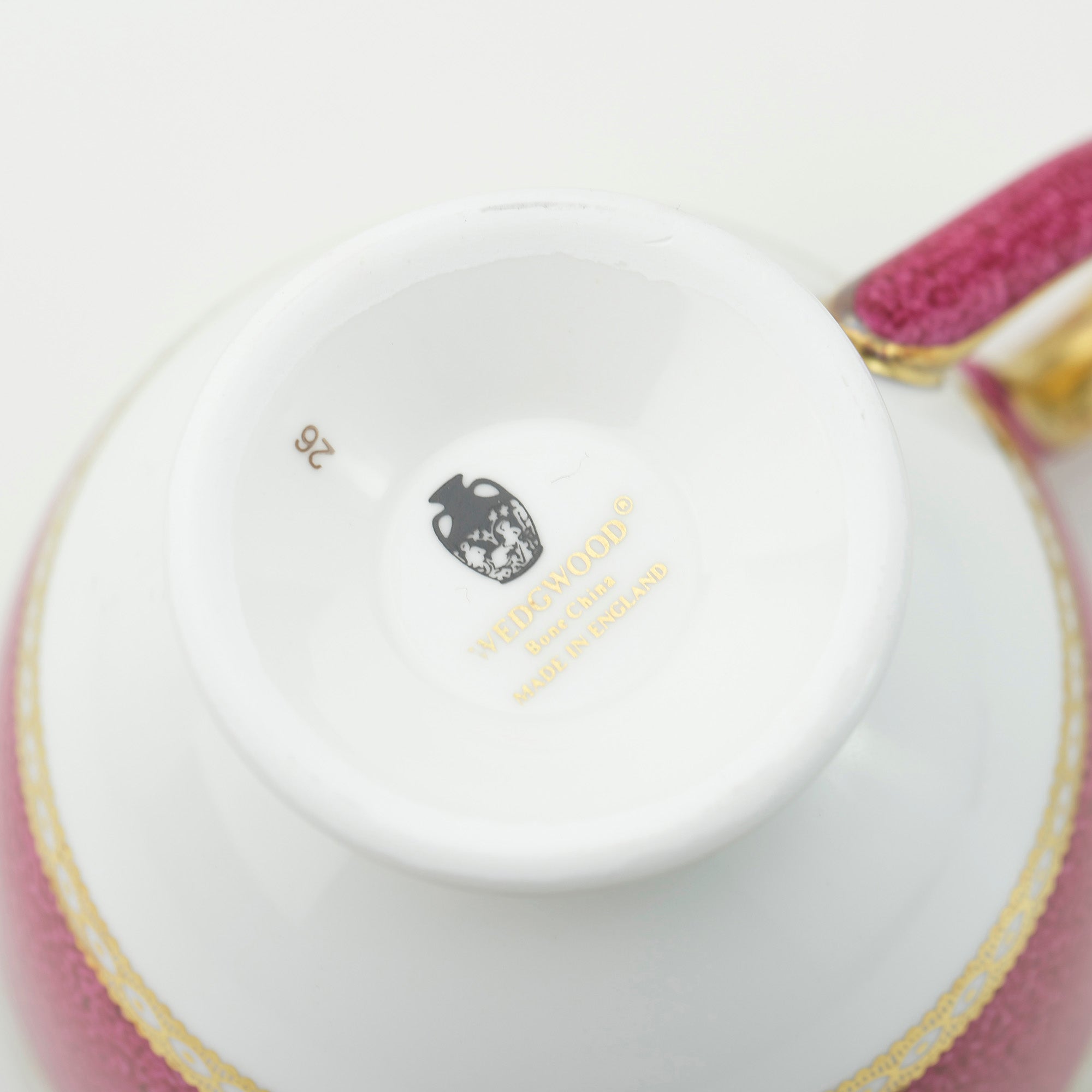 Wedgwood Elander Powder Ruby Cup & Saucer Plate Discontinued Product Kurotsubo Mark (2)