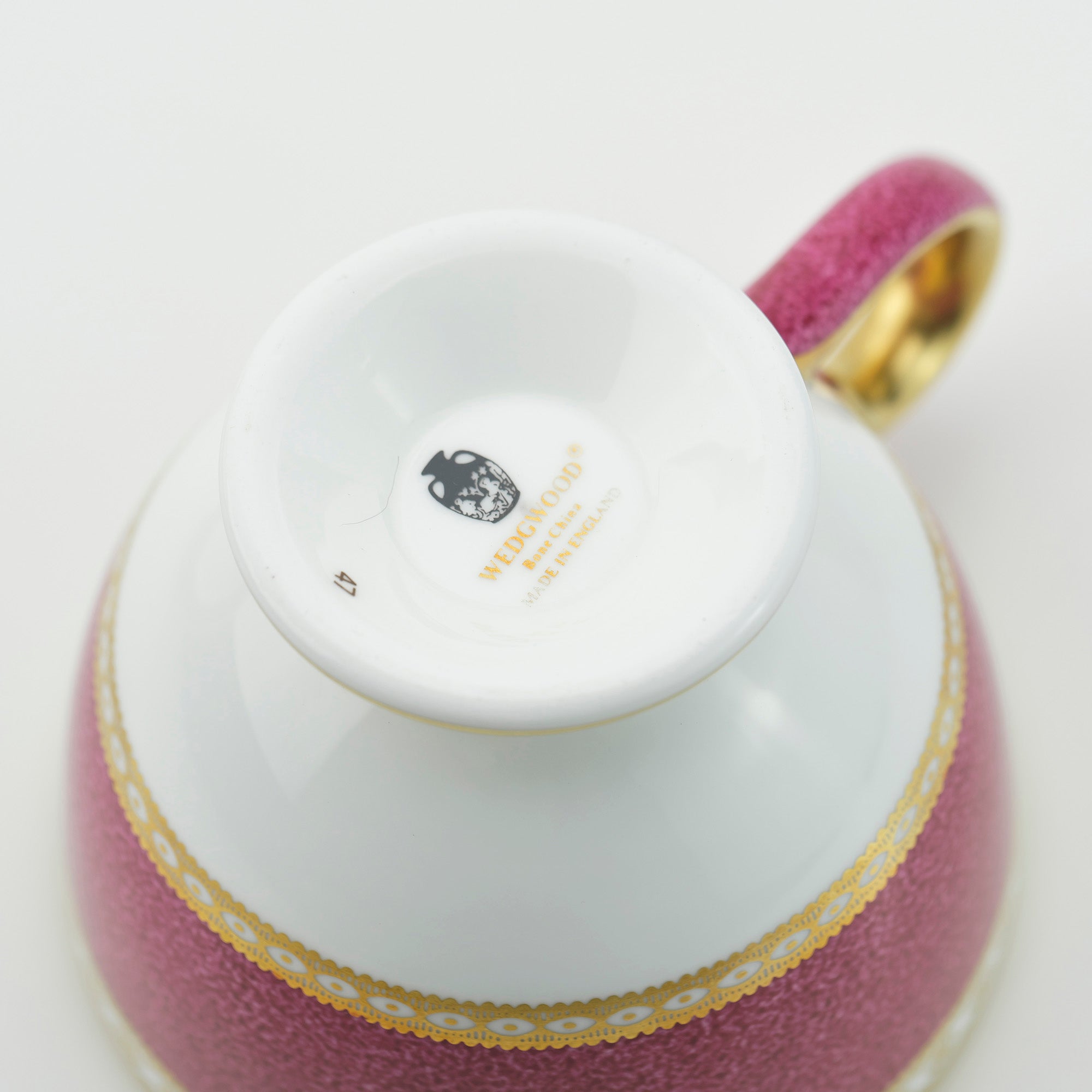 Wedgwood Elander Powder Ruby Cup & Saucer Plate Discontinued Product Kurotsubo Mark (3)