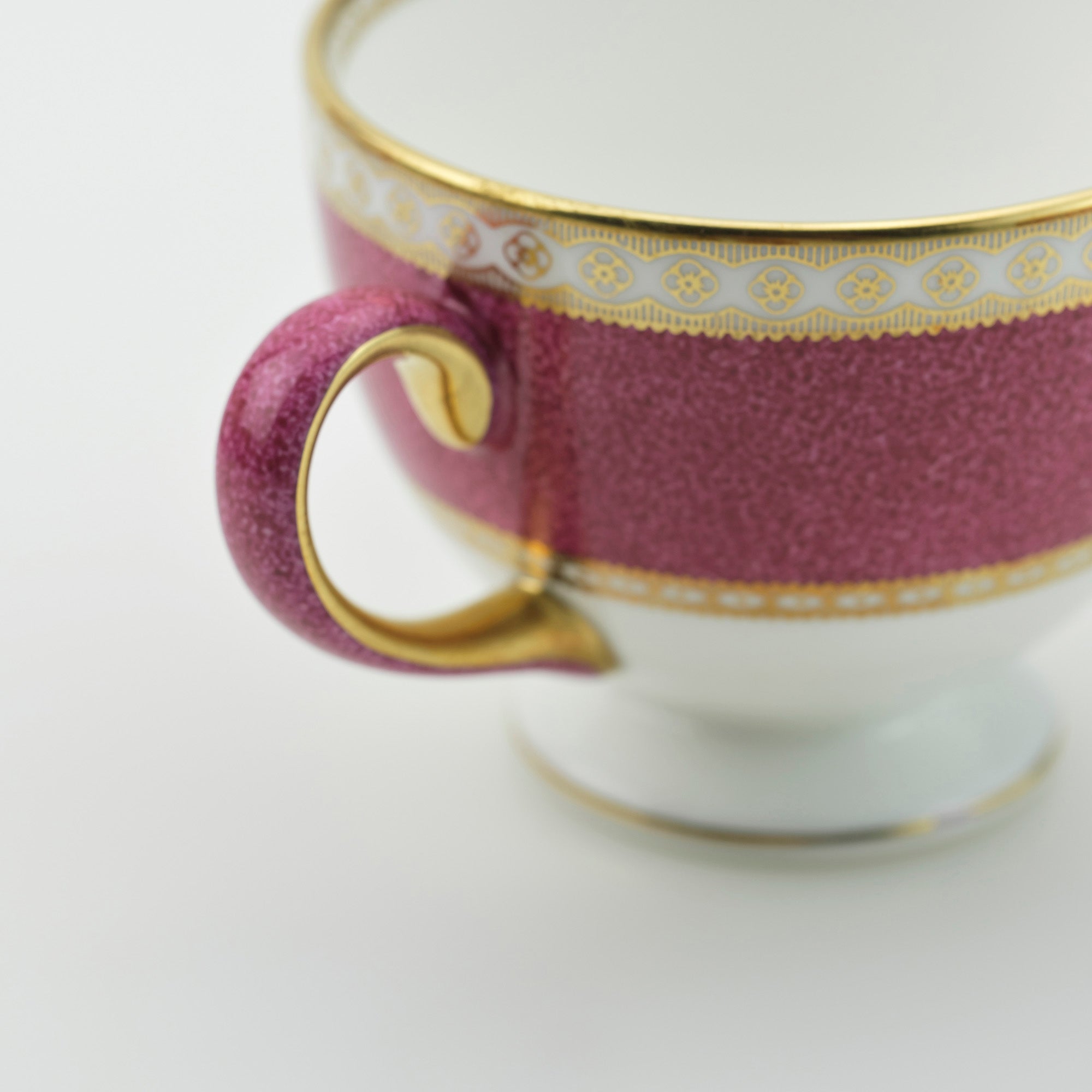 Wedgwood Elander Powder Ruby Cup & Saucer Plate Discontinued Product Kurotsubo Mark (3)