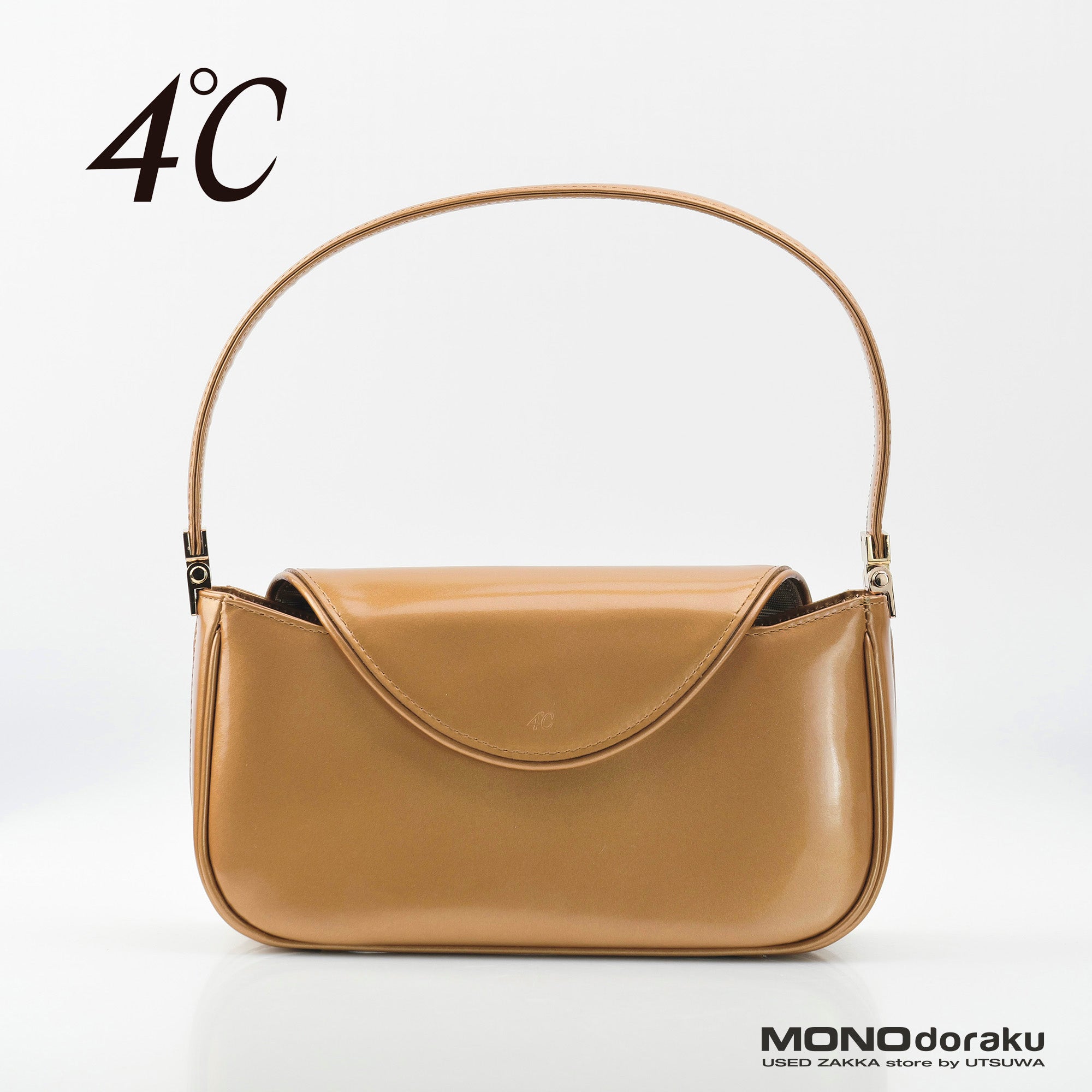 4℃ パーティーバッグ ミニバッグ エナメル カッパー 2WAY
