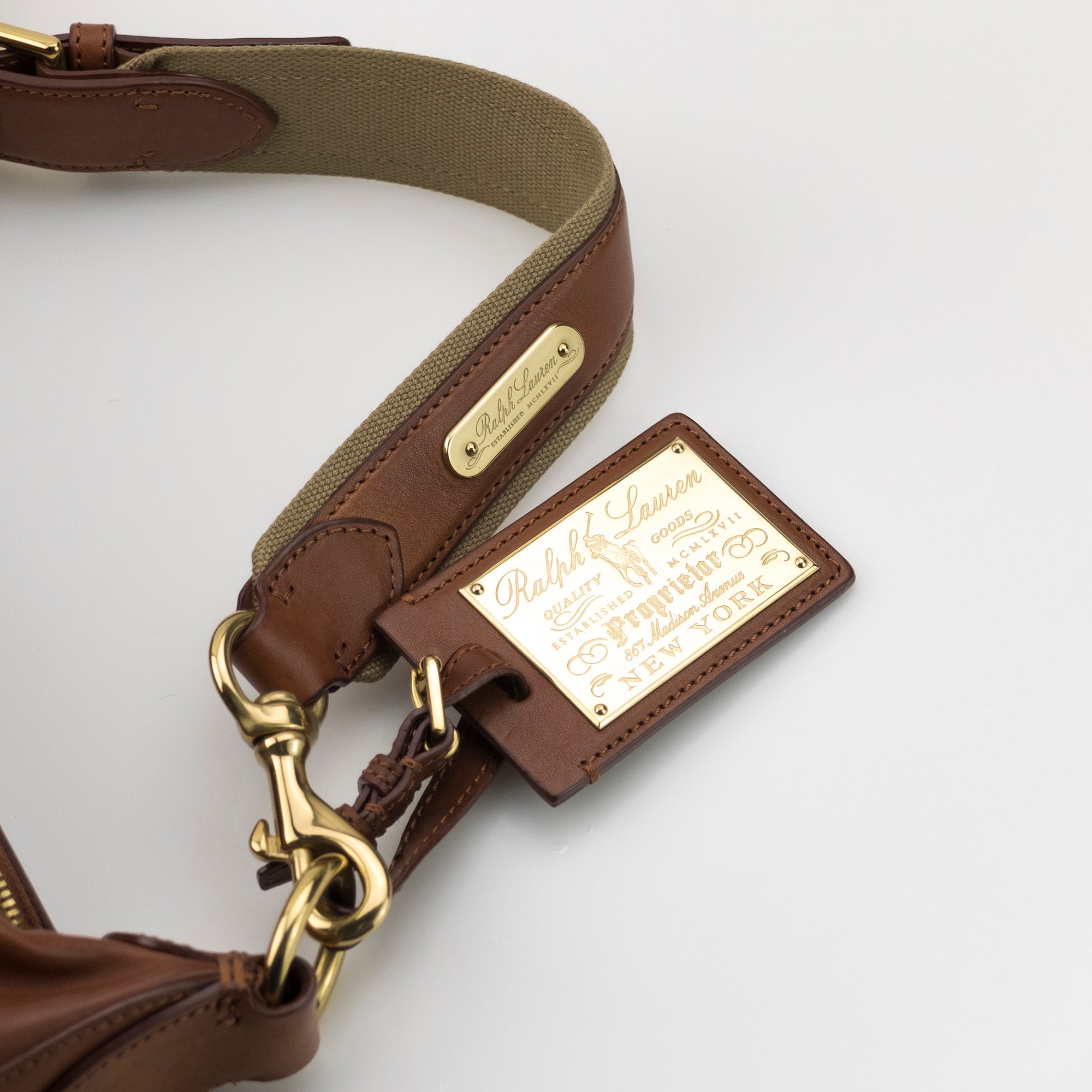 ラルフローレン RALPH LAUREN レザーショルダーバッグ ブラウン