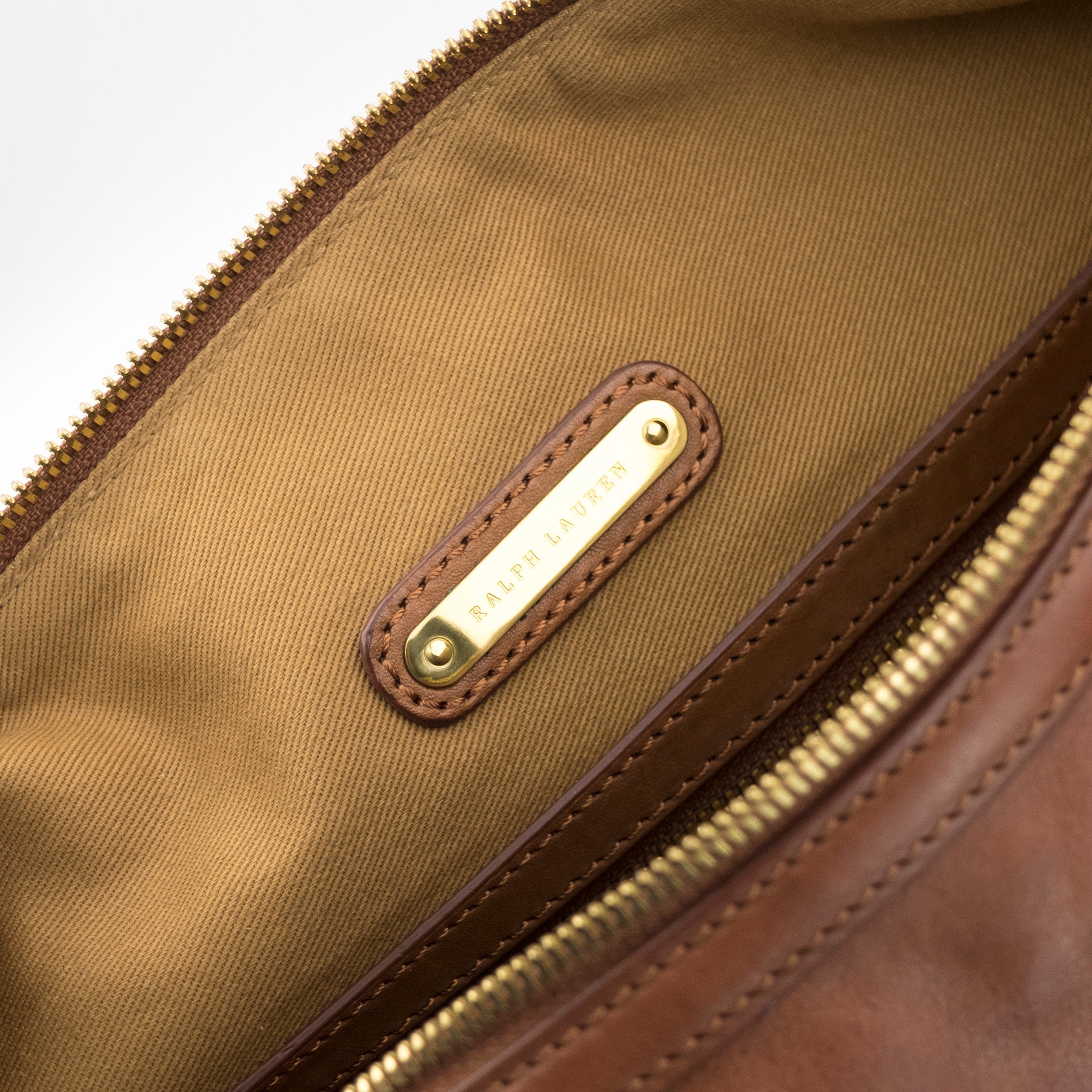 ラルフローレン RALPH LAUREN レザーショルダーバッグ ブラウン