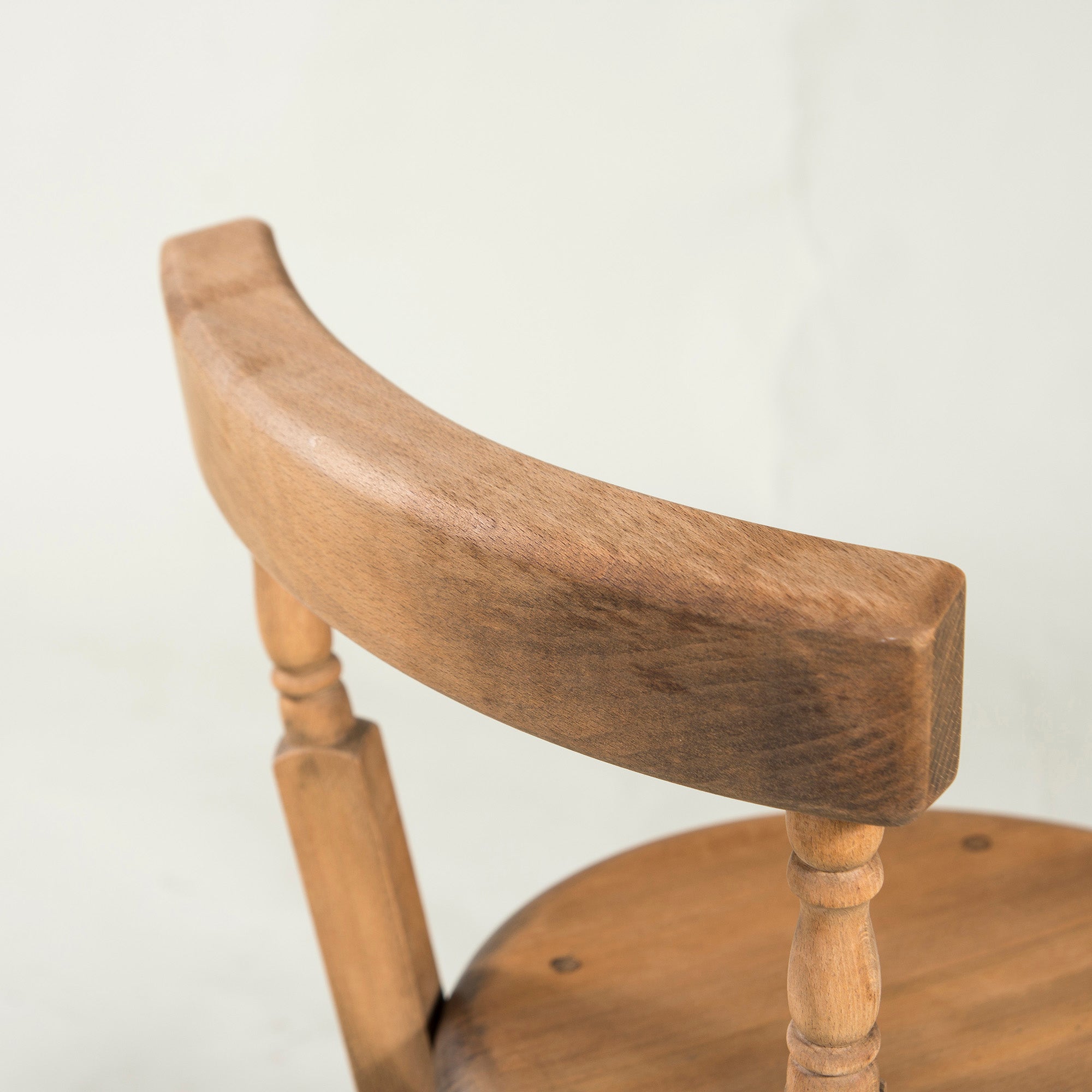 British antique kitchen chair, beech wood, solid wood, country, vintage, dining chair, round seat, bistro chair