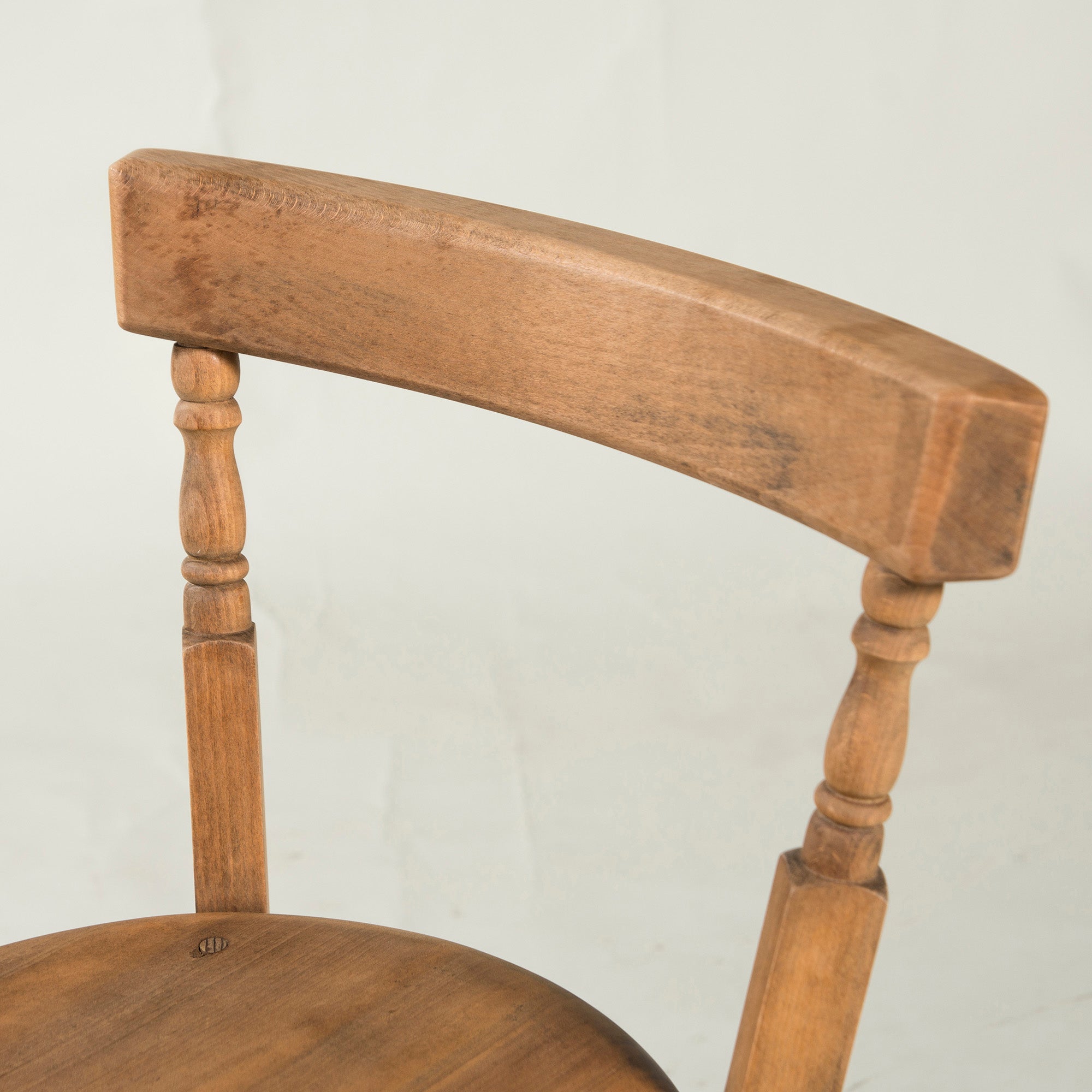 British antique kitchen chair, beech wood, solid wood, country, vintage, dining chair, round seat, bistro chair